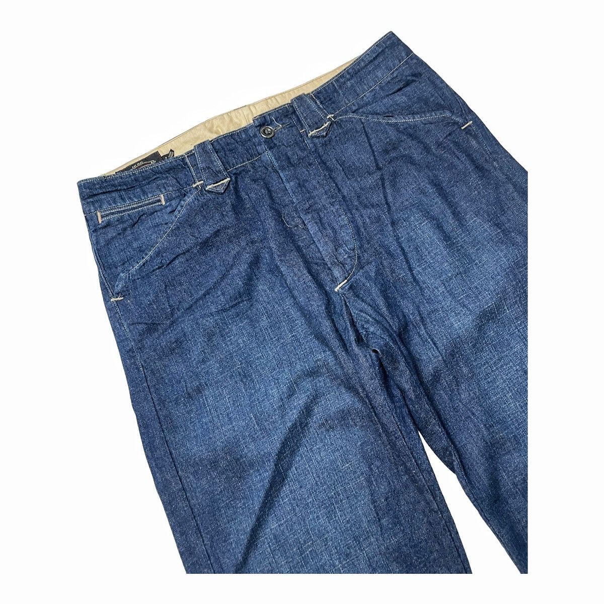 Polo Ralph Lauren × RRL Ralph Lauren × Ralph Lauren Double RL RRL Denim Indigo Linen Cotton Blend Trousers pants Size US 31 - 5 Thumbnail