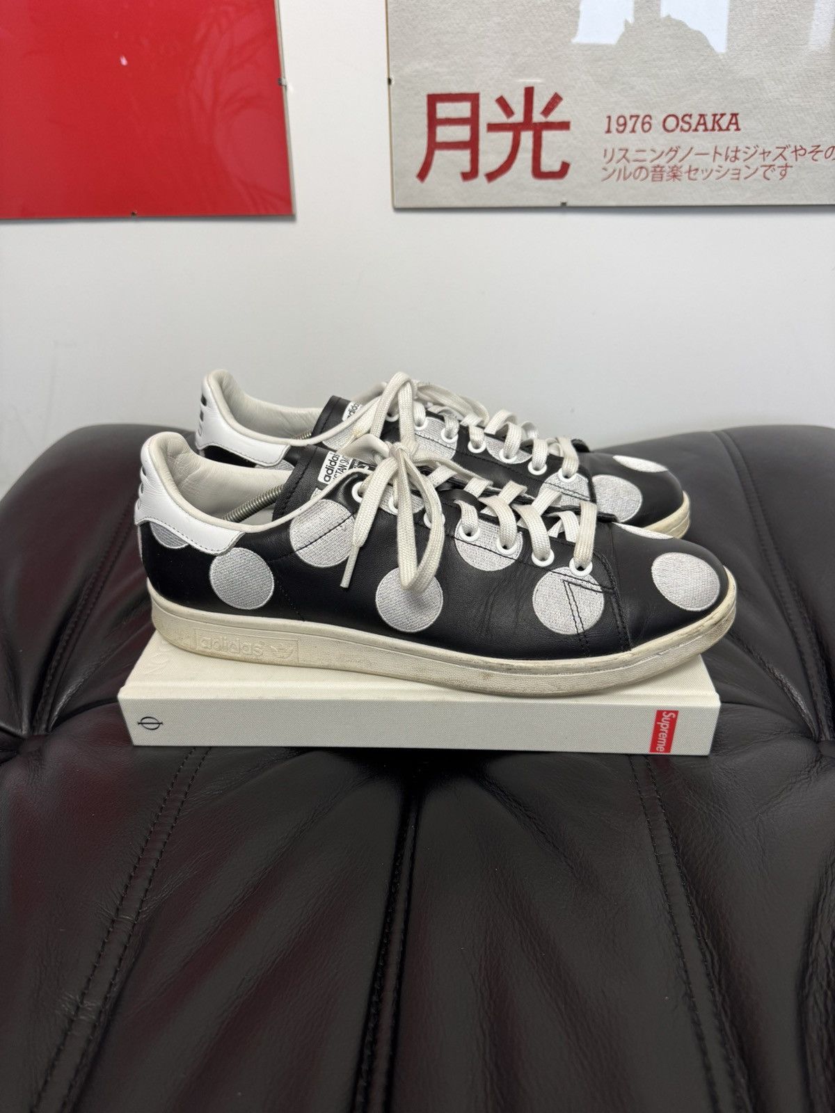 Adidas Pharrell x Stan Smith Polka Dot Leather Low Top Black