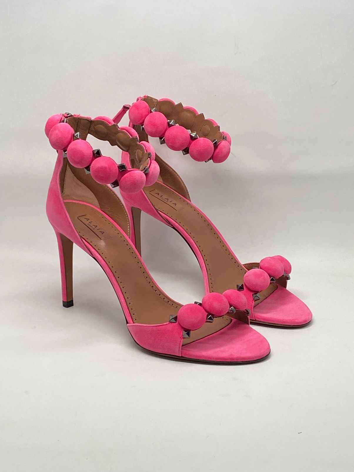 Alaia Alaia Bombe 90 Studded Suede Leather Sandals size 38.5 Size US 8.5 / IT 38.5 - 5 Thumbnail