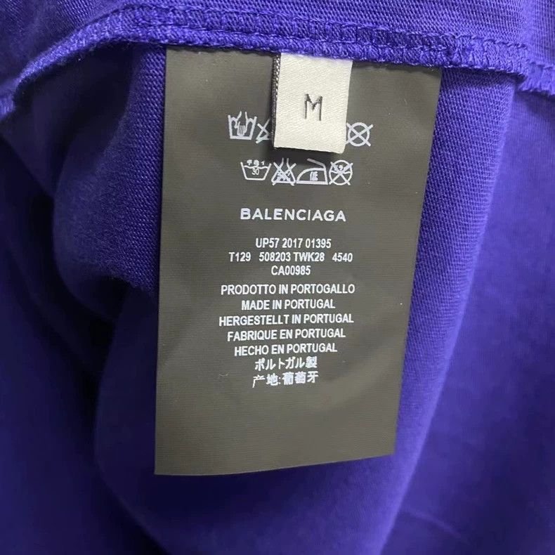 Balenciaga Balenciaga Blue Cola Printed Pattern Logo Short Sleeve Size US M / EU 48-50 / 2 - 3 Thumbnail