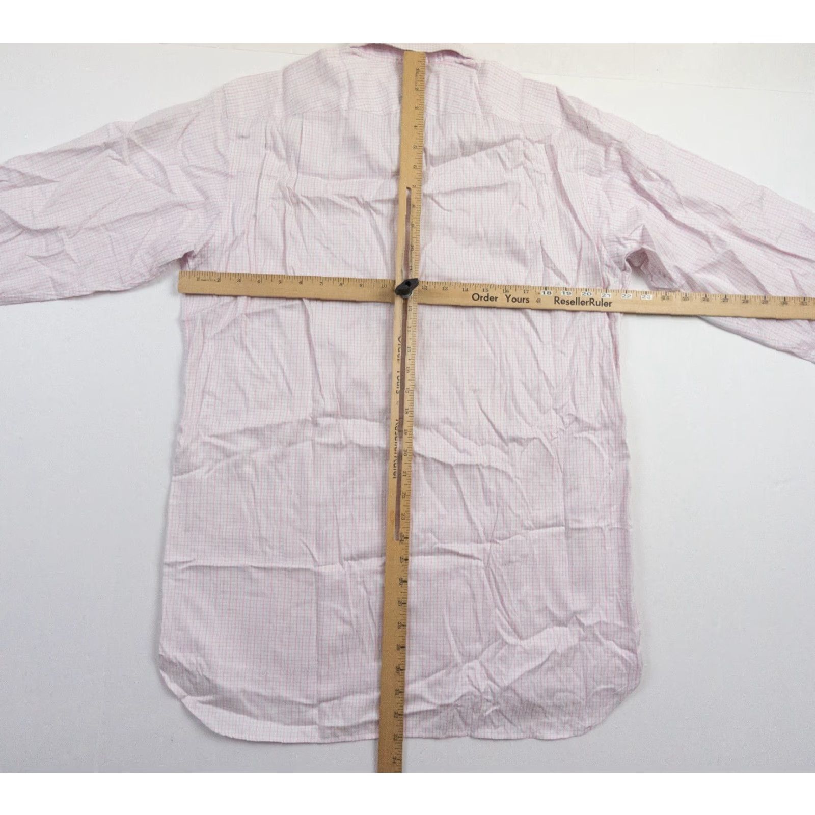 Pinko Thomas Pink Shirt Mens 16/36.5 Button-Up Long Sleeve Dress Shirt Pink Cotton Check Traveller Mens Size 42R - 7 Thumbnail
