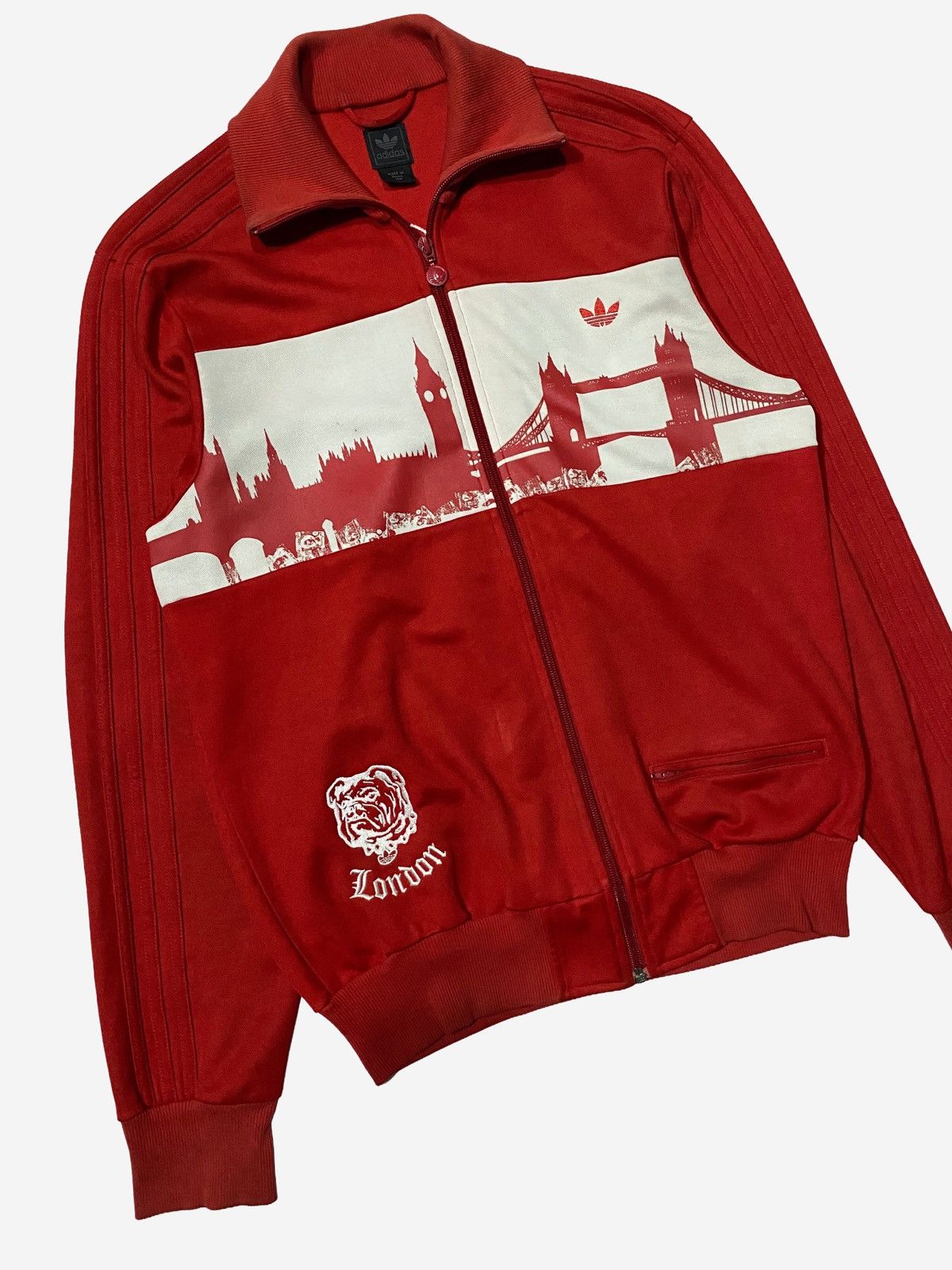 Adidas VINTAGE 2006 ADIDAS LONDON BRIDGE TRACK TOP RED WHITE Size US M / EU 48-50 / 2 - 6 Thumbnail