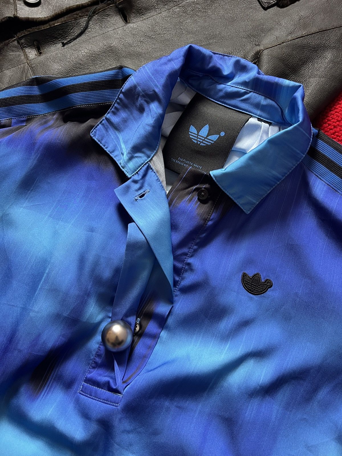 Adidas Pleated Adidas Originals Blue Polo T-Shirt Size L / US 10 / IT 46 - 9 Thumbnail