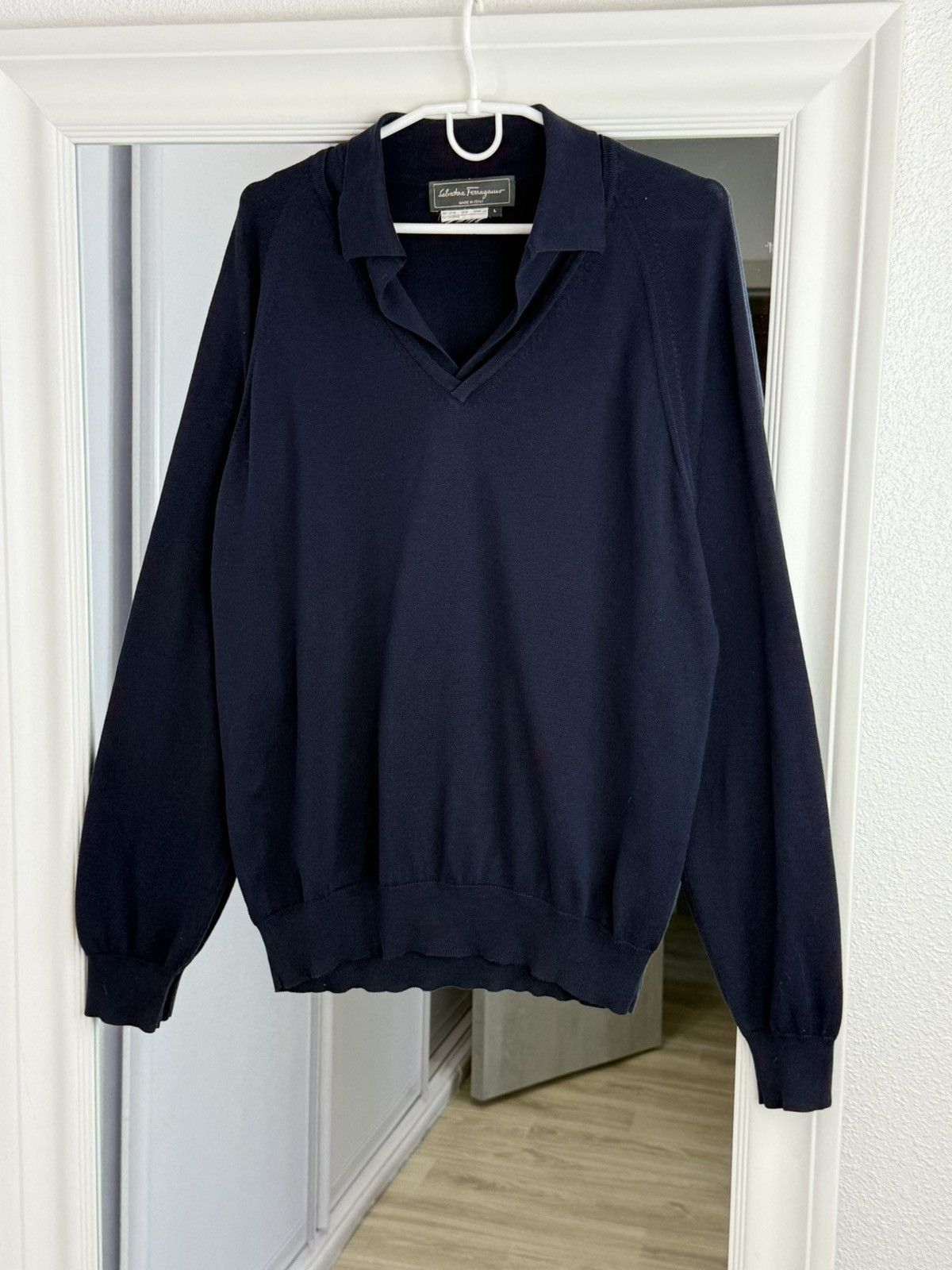Salvatore Ferragamo Selvatore Feraggamo Sweater Pullover Longsleeve Polo Size: L Size US L / EU 52-54 / 3 - 2 Thumbnail