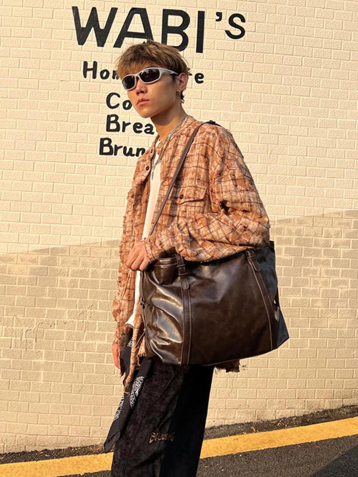 Vintage Niche Vintage Underarm Tote | PU Crossbody Street Bag Size ONE SIZE - 3 Thumbnail