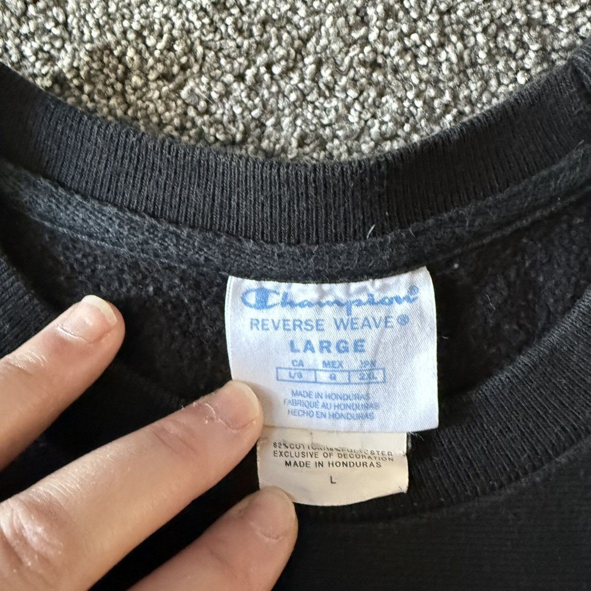 Champion Vintage Champion Reverse Weave Crew Neck Black L Sweatshirt Size L / US 10 / IT 46 - 5 Thumbnail