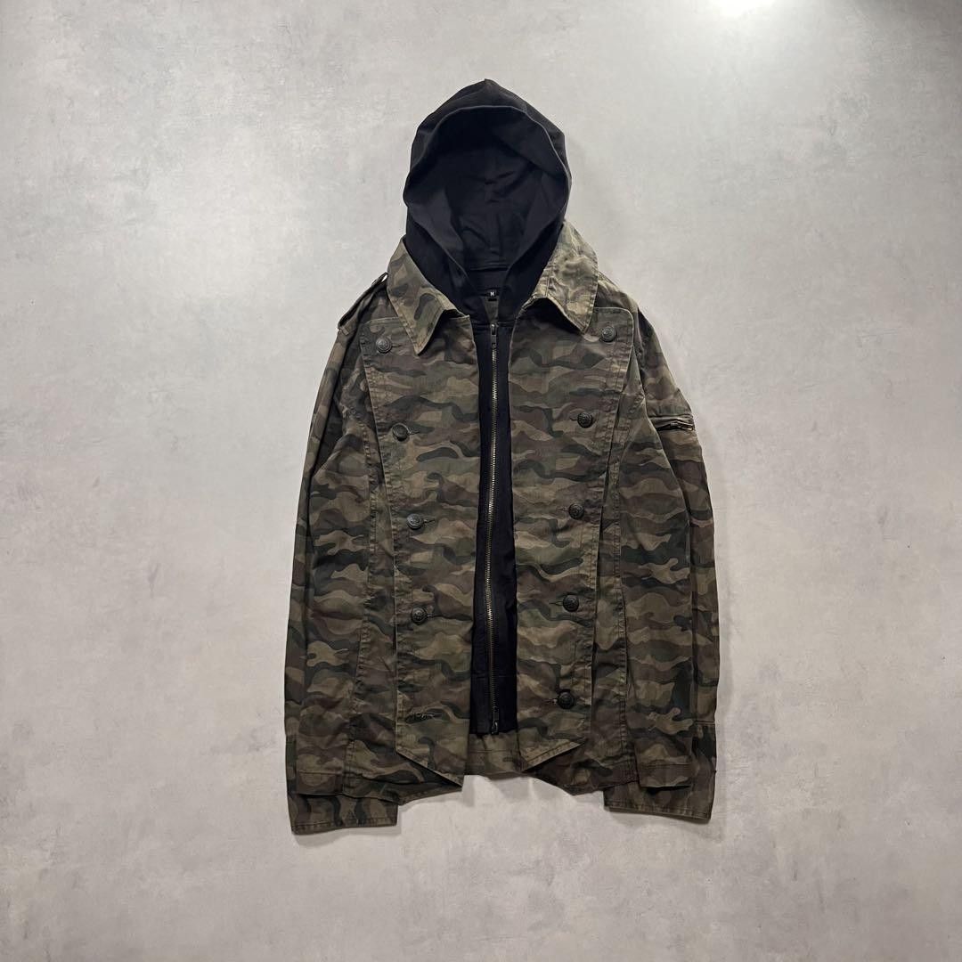 ◎in the attic Hooded Camo NapoleonJacket IN THE ATTIC Hooded Camo Napoleon Jacket M