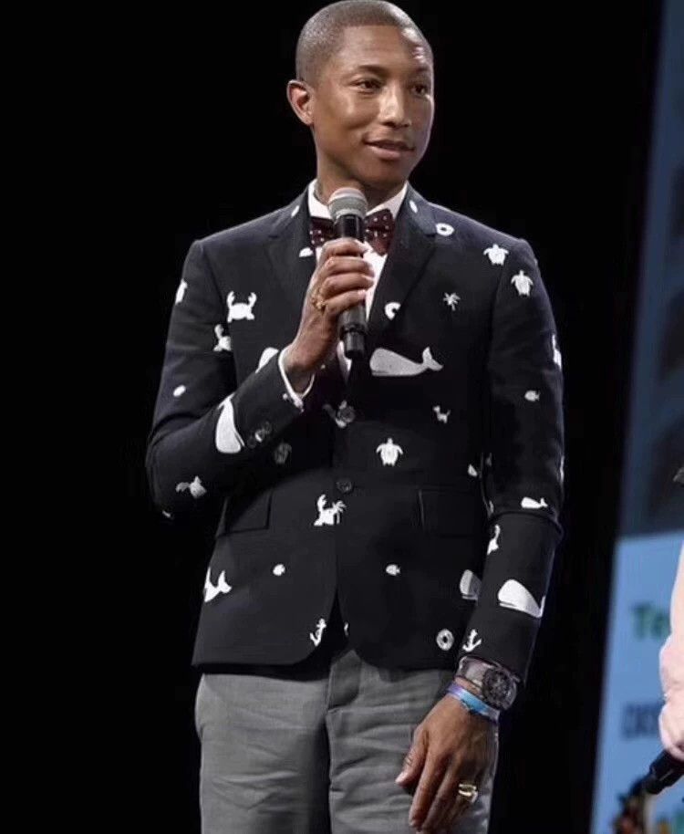Thom Browne Thom Browne Rare Ocean Embroidered Slim Navy Suit Size US L / EU 52-54 / 3 - 8 Thumbnail