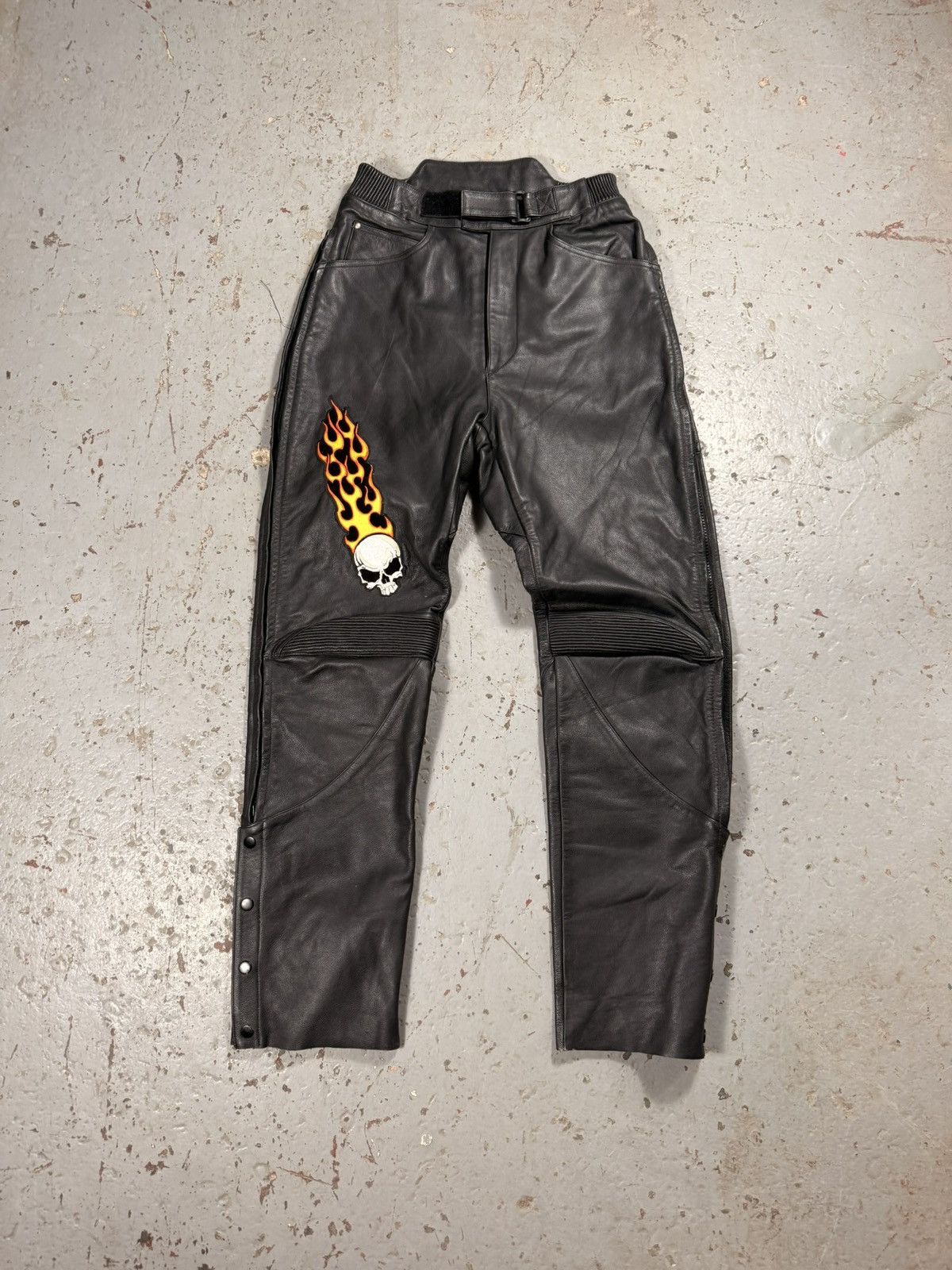 Other Vintage Flaming Skull Leather Pants Size US 30 / EU 46 - 1 Thumbnail