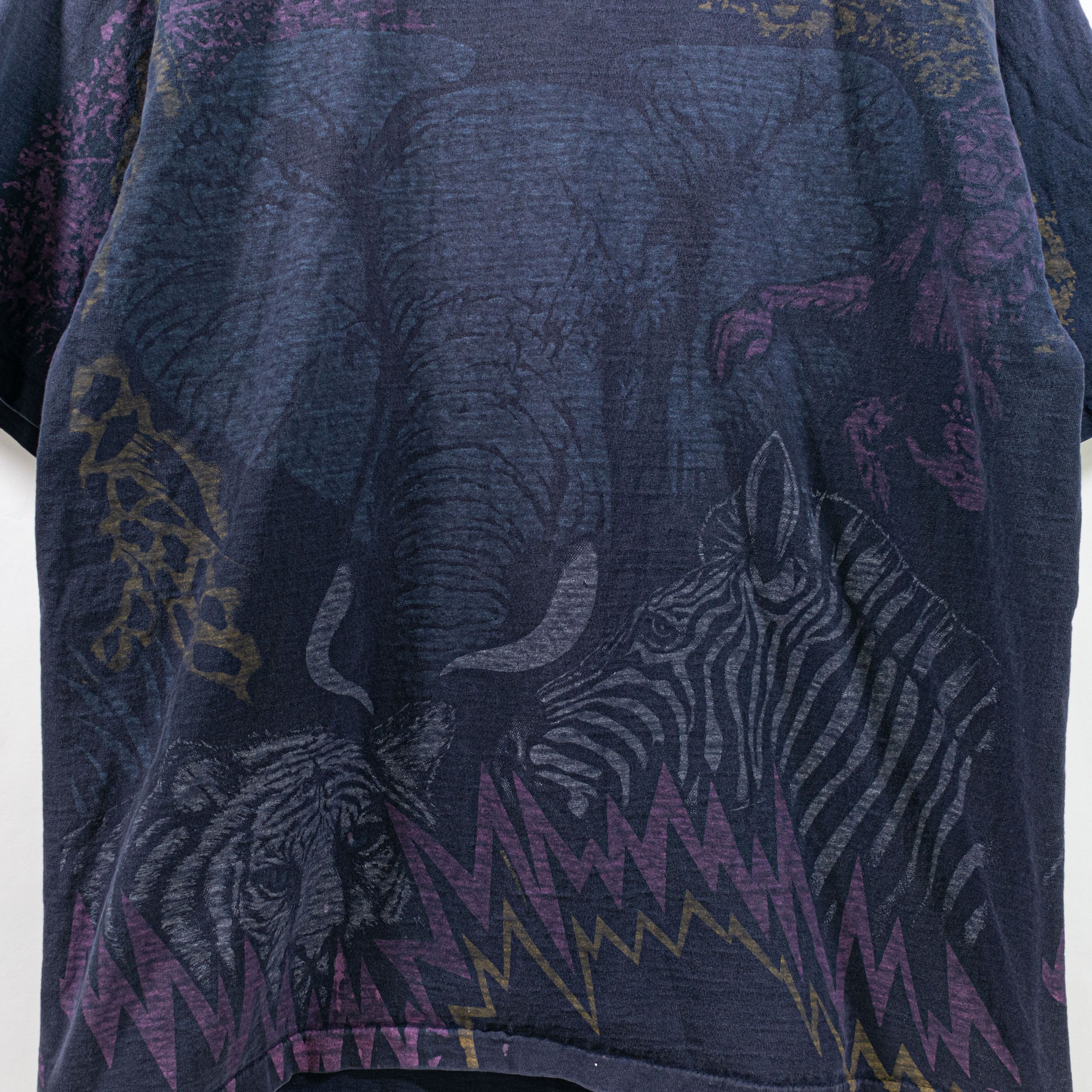 Vintage Busch Gardens Tampa Animal Zebra Elephant AOP T-Shirt VTG Size US XL / EU 56 / 4 - 7 Thumbnail