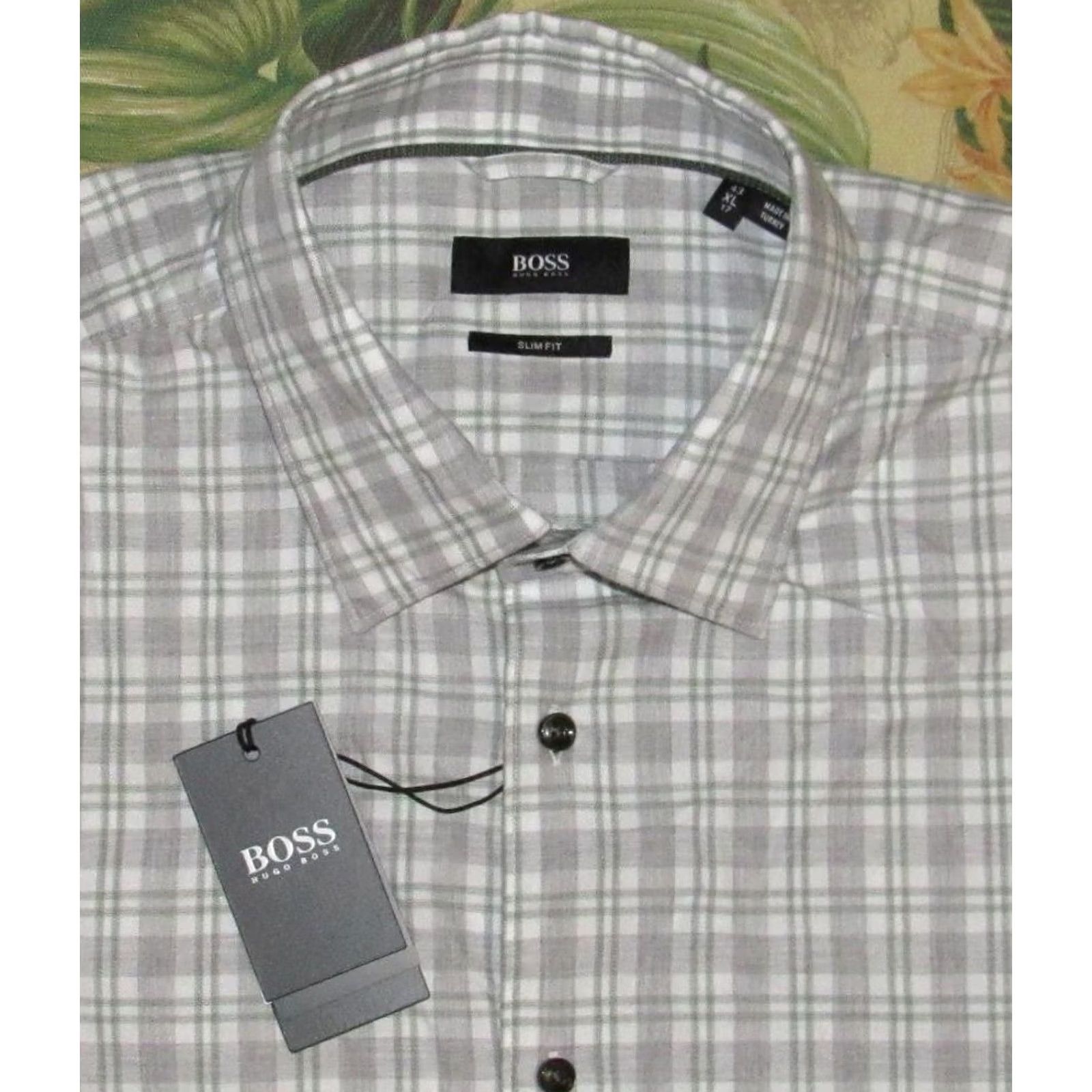 Hugo Boss HUGO BOSS Grey Plaid Long Sleeve Button Down Shirt 43-17 NWT Men XL? Size US XL / EU 56 / 4 - 2 Thumbnail