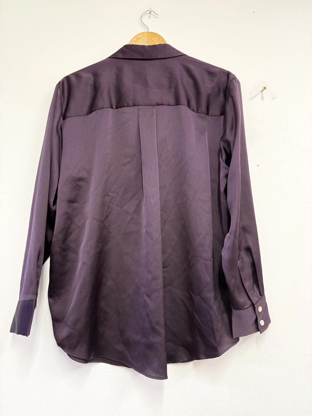 M.E. Sport M&S Purple Satin Button-Up Shirt Size 14 Regular Size L / US 10 / IT 46 - 4 Thumbnail