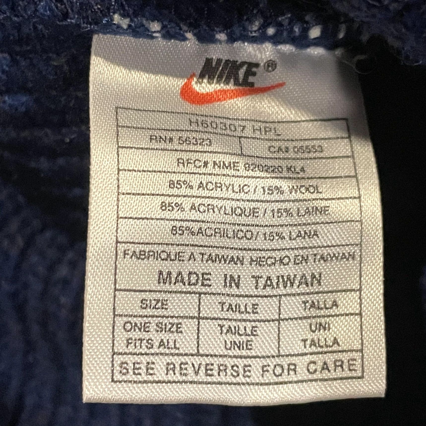 Nike VINTAGE Nike Knit Beanie Navy Blue Embroidered NIKE Spellout Winter Hat Mens One Size Blue Knit Cuffed Ribbed 90s Sports Casual Size ONE SIZE - 5 Thumbnail
