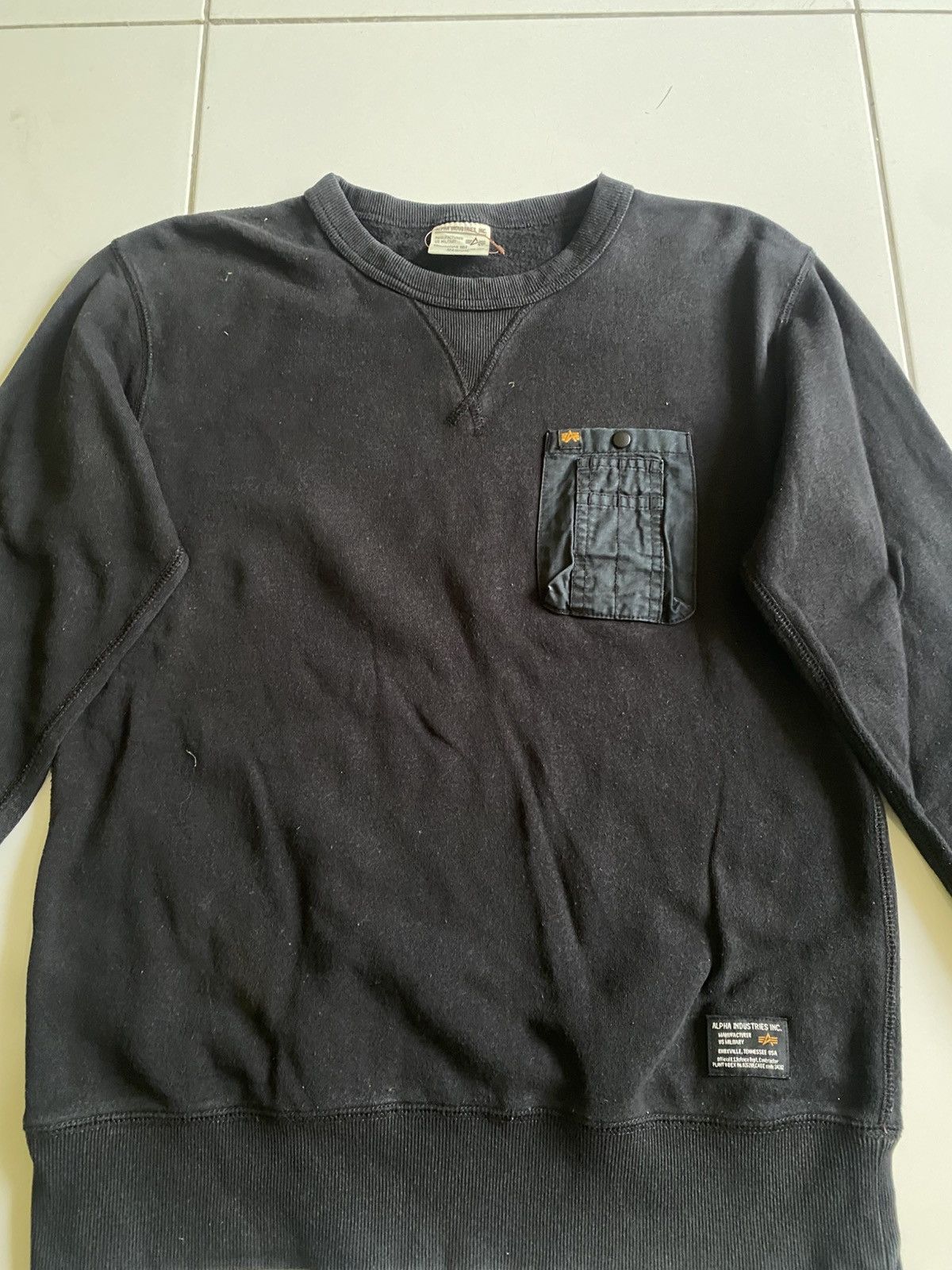 Alpha Industries Vinatge Alpha Industries single pocket crewneck Size US M / EU 48-50 / 2 - 4 Thumbnail