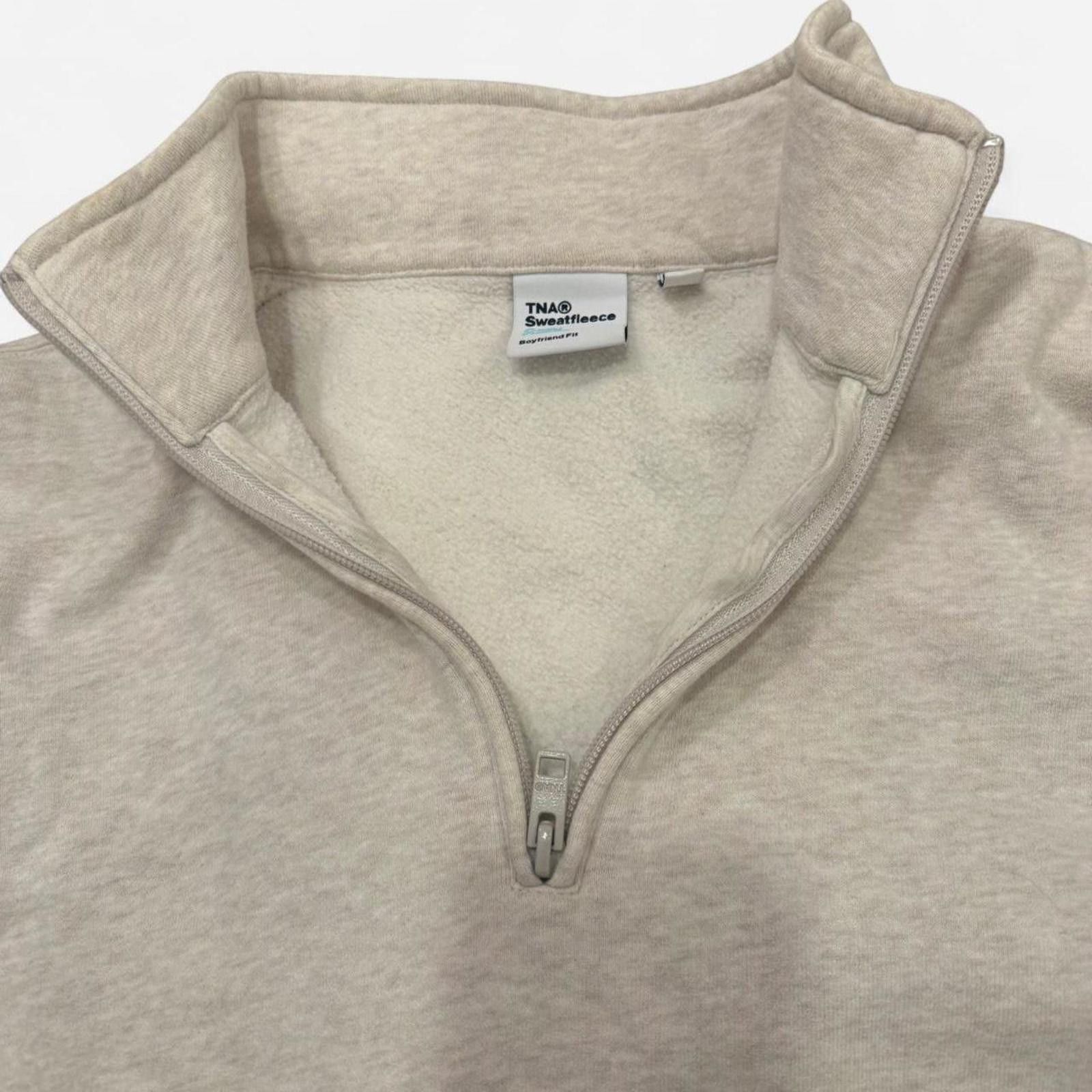 TNA ARITZIA Cream quarter zip sweatshirt from TNA Size L / US 10 / IT 46 - 4 Thumbnail