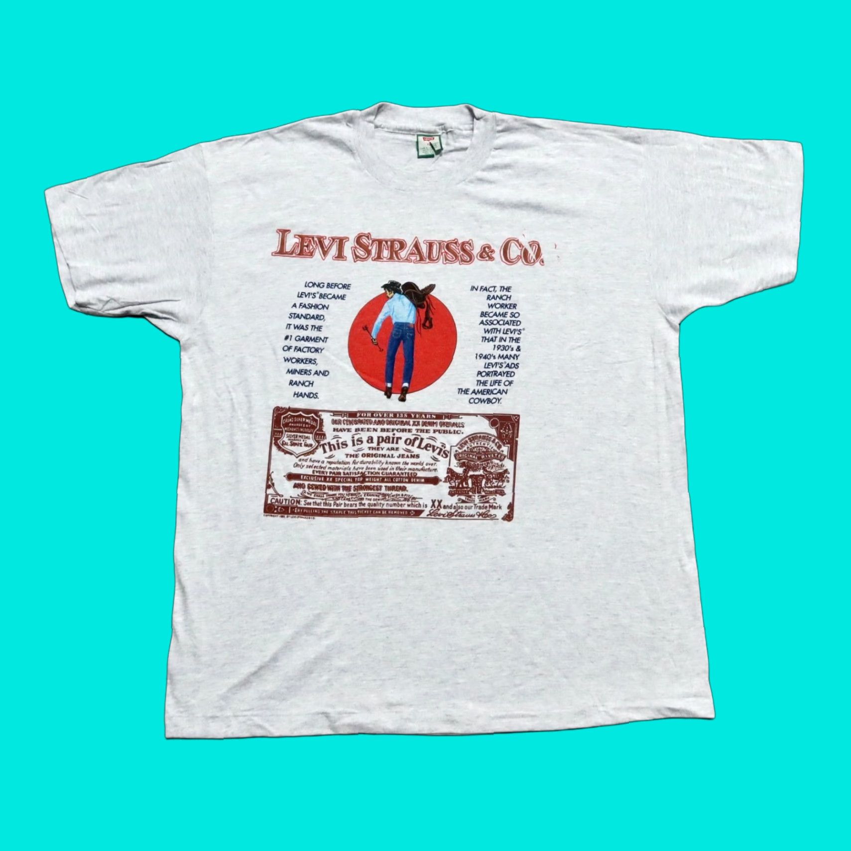 Levi's VINTAGE Levi's Shirt Men XL Heather Deadstock Weathered Cowboy 90s Mens Size US XL / EU 56 / 4 - 1 Thumbnail