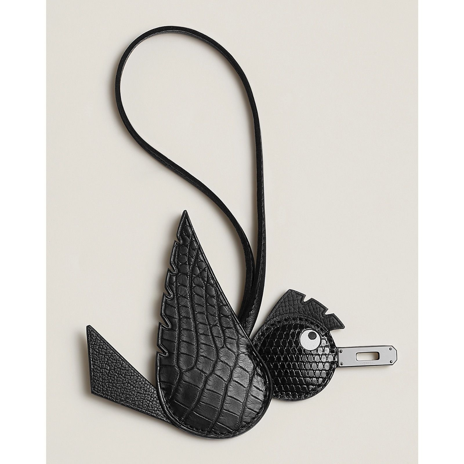 Hermes Hermes Birdy Birdie Black Alligator Lizard Chevre Bag Charm Size ONE SIZE - 5 Thumbnail