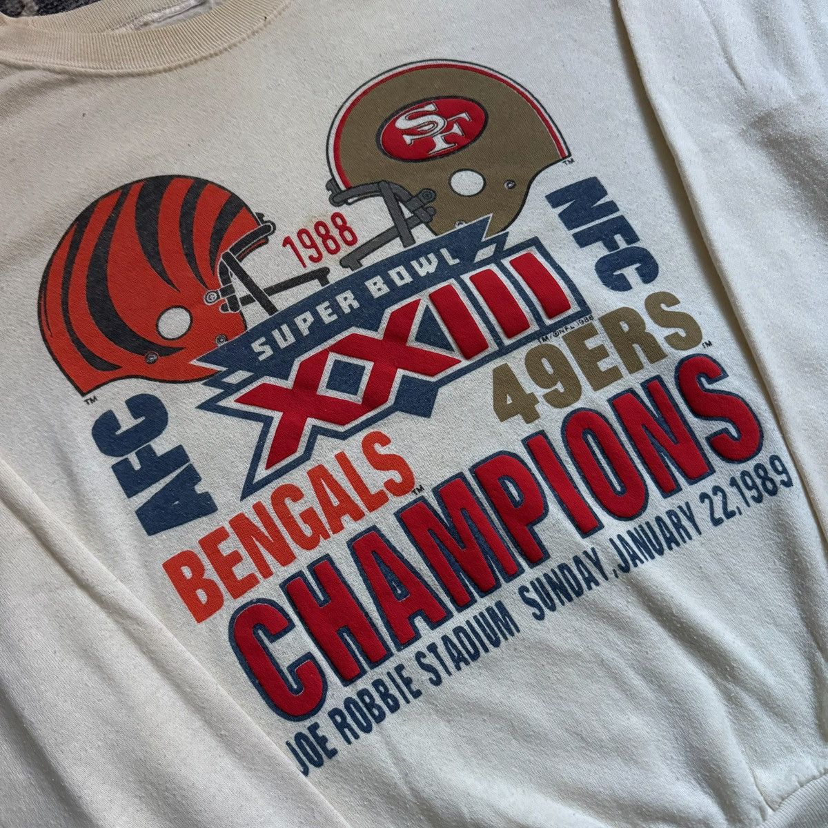 Vintage vintage 1989 49ers vs. Bengals Super Bowl crewneck Size US L / EU 52-54 / 3 - 2 Thumbnail