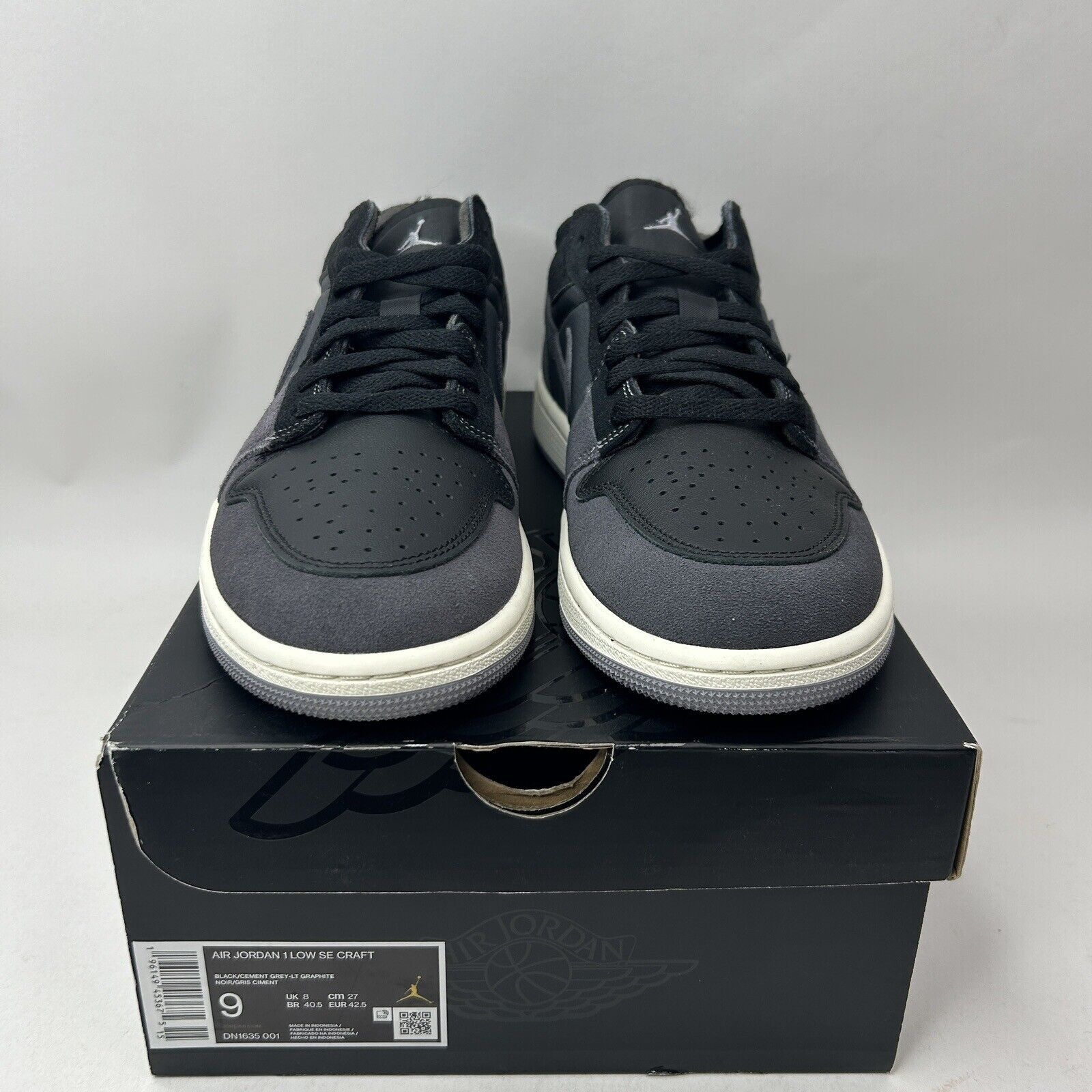 Nike Nike Air Jordan 1 Low SE Craft “Inside Out Tech Black” 2023 Size US 9 / EU 42 - 2 Thumbnail