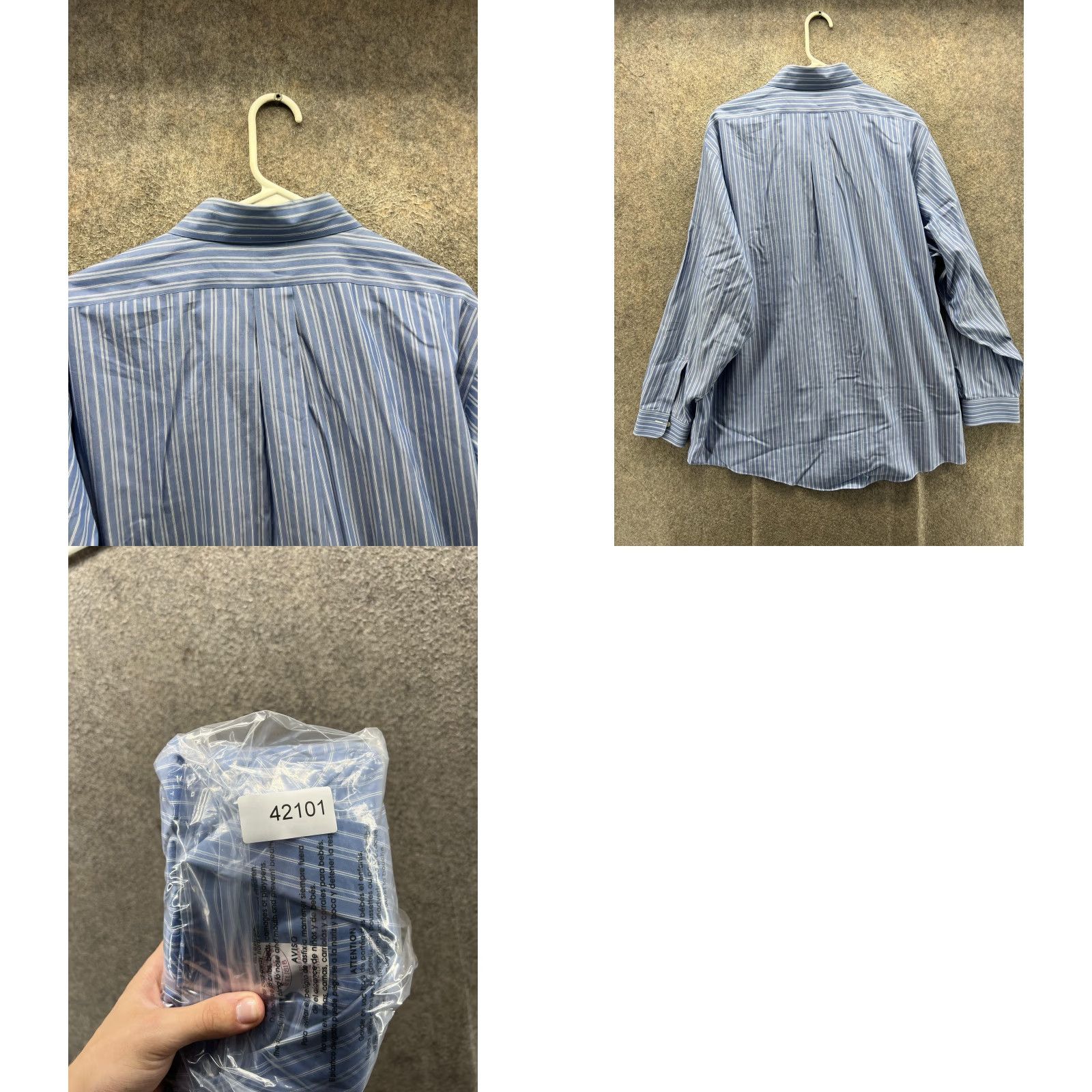 Brooks Brothers Brooks Brothers Dress Shirt Mens 17.5 35 Blue Stripe Traditional Fit Non Iron Shirt Size 48R - 8 Thumbnail