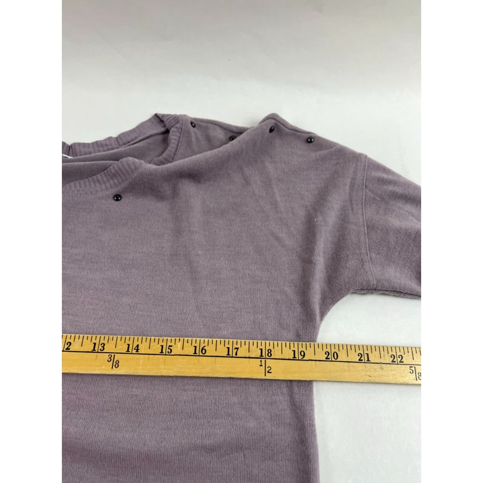 Vintage Maurices Sweater Women Medium Purple Studded Pullover Crew Neck Long Sleeve Knit Modern Solid Size M / US 6-8 / IT 42-44 - 4 Thumbnail