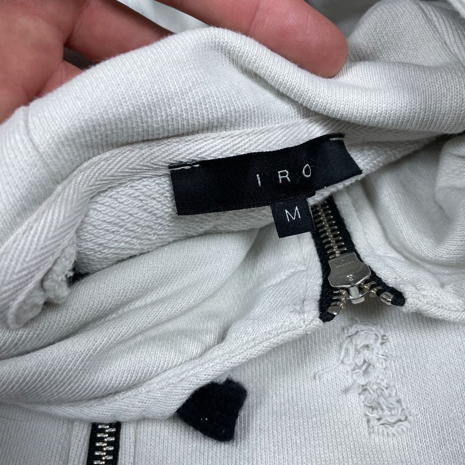 Iro IRO Almeus Men's White Cotton Long Sleeve Full Zip Hoodie M Size US M / EU 48-50 / 2 - 7 Thumbnail
