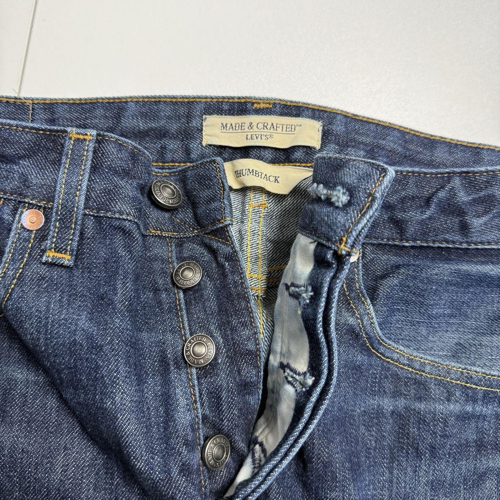 Levi's Levi's Made & Crafted Raw Denim Thumbtack Jeans Mens 34 Dark Size US 34 / EU 50 - 10 Thumbnail