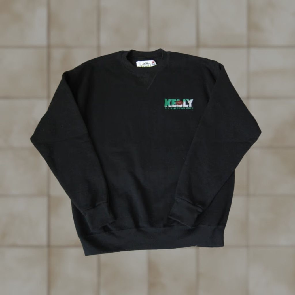Vintage Vintage K Products Sweatshirt Mens L Black 90s Made in USA Pullover Crew Neck Cotton Polyester Fleece Sweatshirt Size US L / EU 52-54 / 3 - 1 Thumbnail