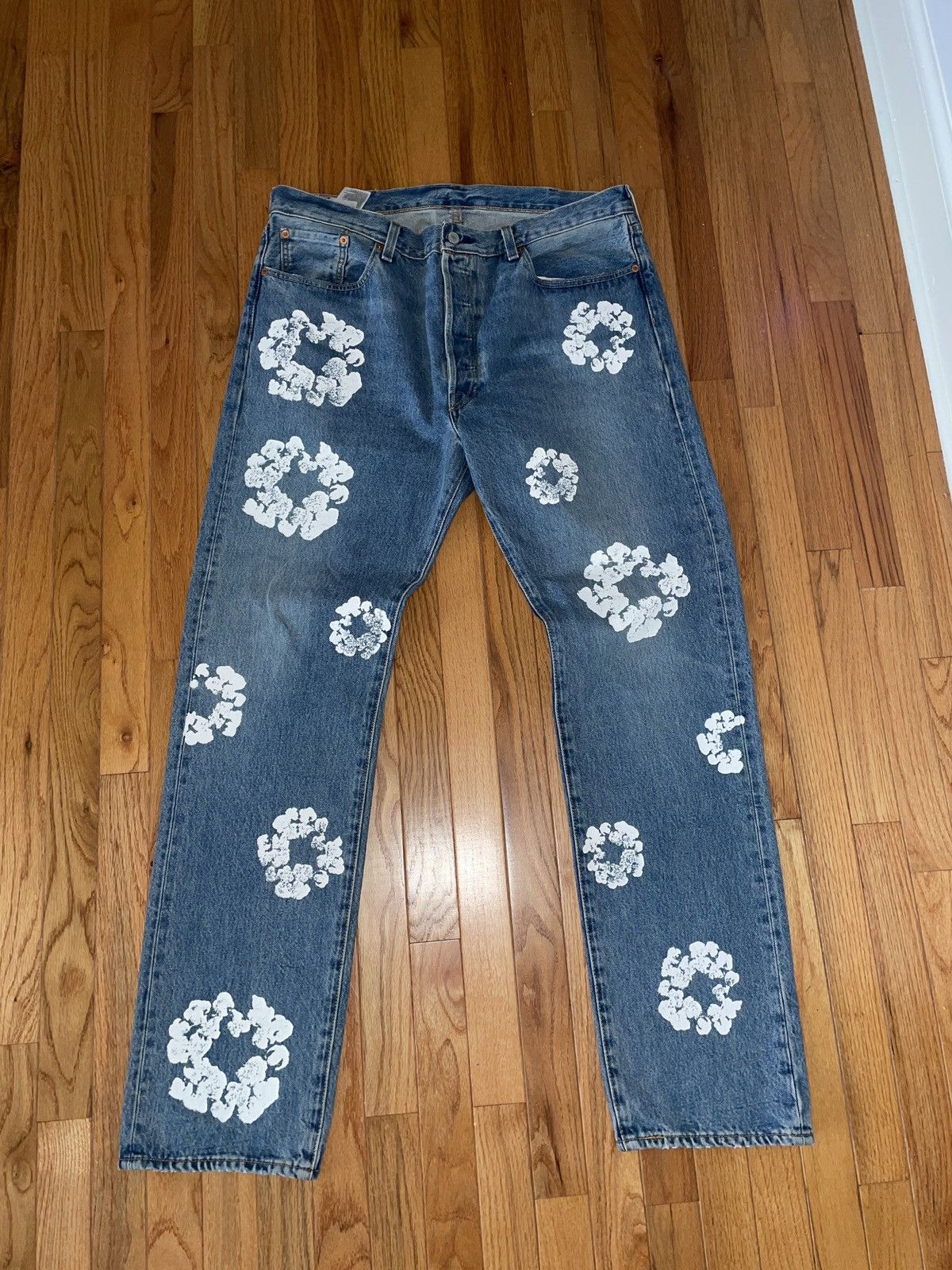 Denim Tears Denim Tears X Levis 501 The Cotton Wreath Jean Light Wash Grailed 5335