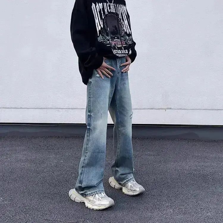 Japanese Brand Retro washed distressed jeans Size US 32 / EU 48 - 1 Thumbnail