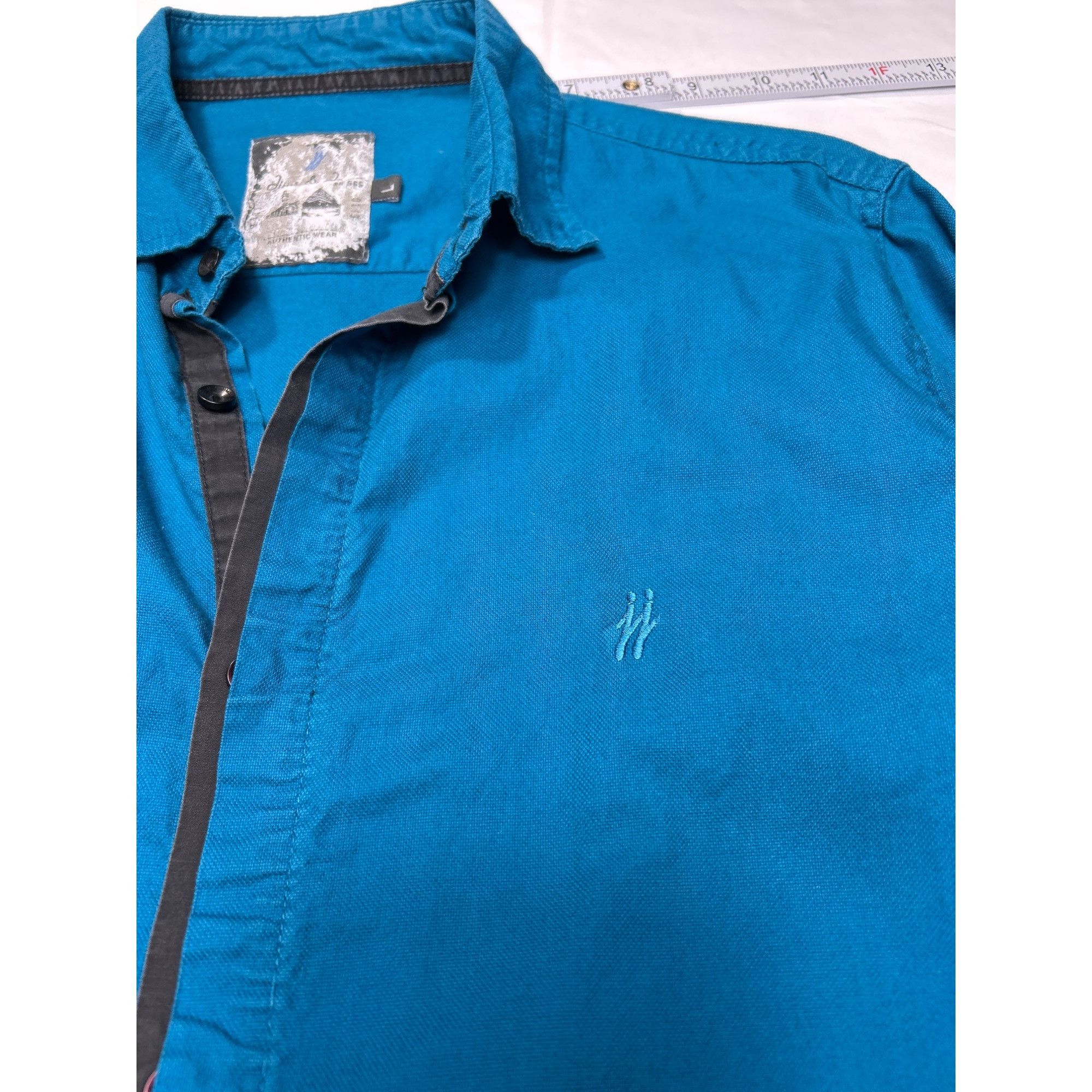 Designer Jim & James Mens Blue Long Sleeve Button Up Shirt Authentic Size US L / EU 52-54 / 3 - 8 Thumbnail