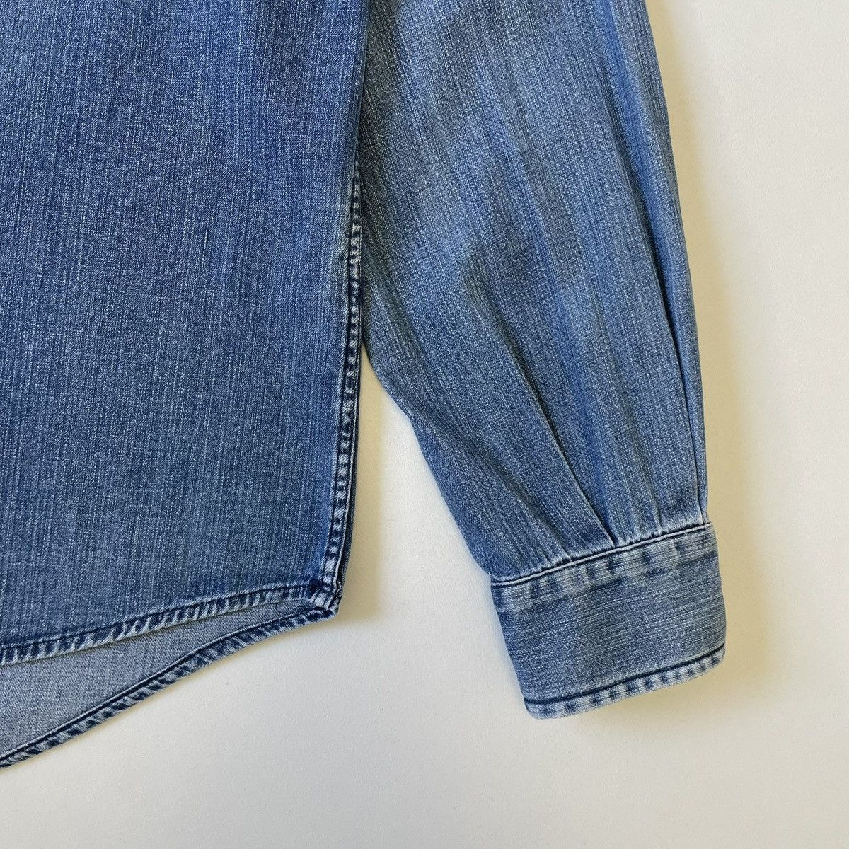 Helmut Lang 1998 Washed Blue Denim Military Shirt Size US M / EU 48-50 / 2 - 9 Thumbnail