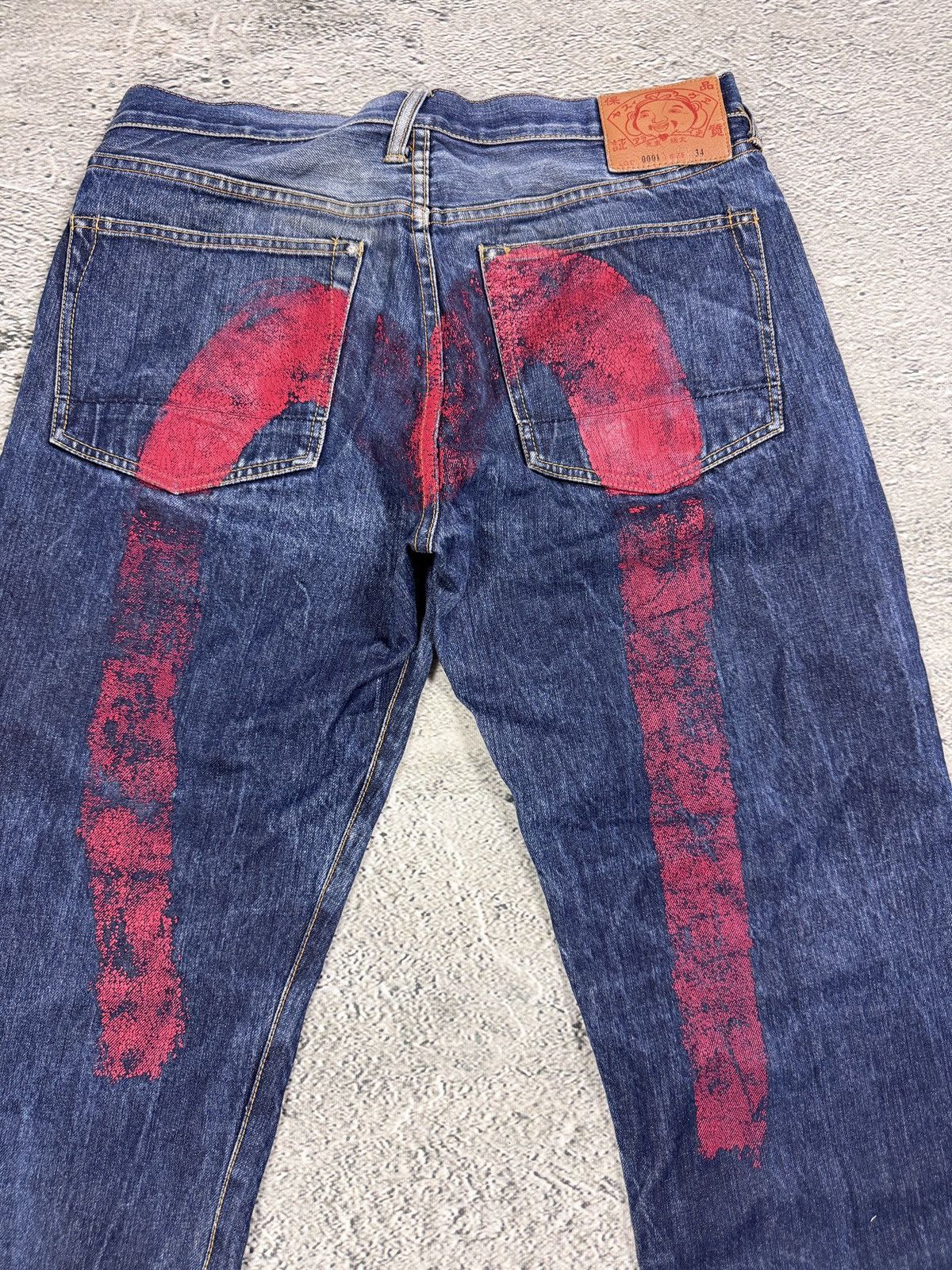 Evisu Evisu jeans daicock big logo red selvedge denim Size US 34 / EU 50 - 4 Thumbnail