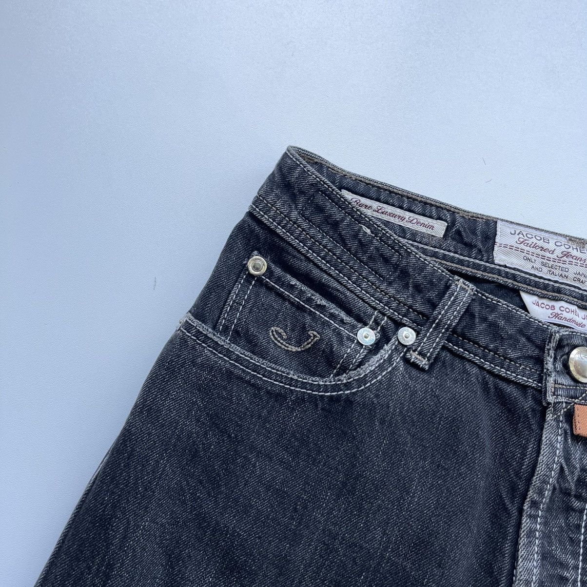Jacob Cohen Jacob Cohen 620 HandMade Luxury Denim Jeans Washed Black Size US 32 / EU 48 - 4 Thumbnail