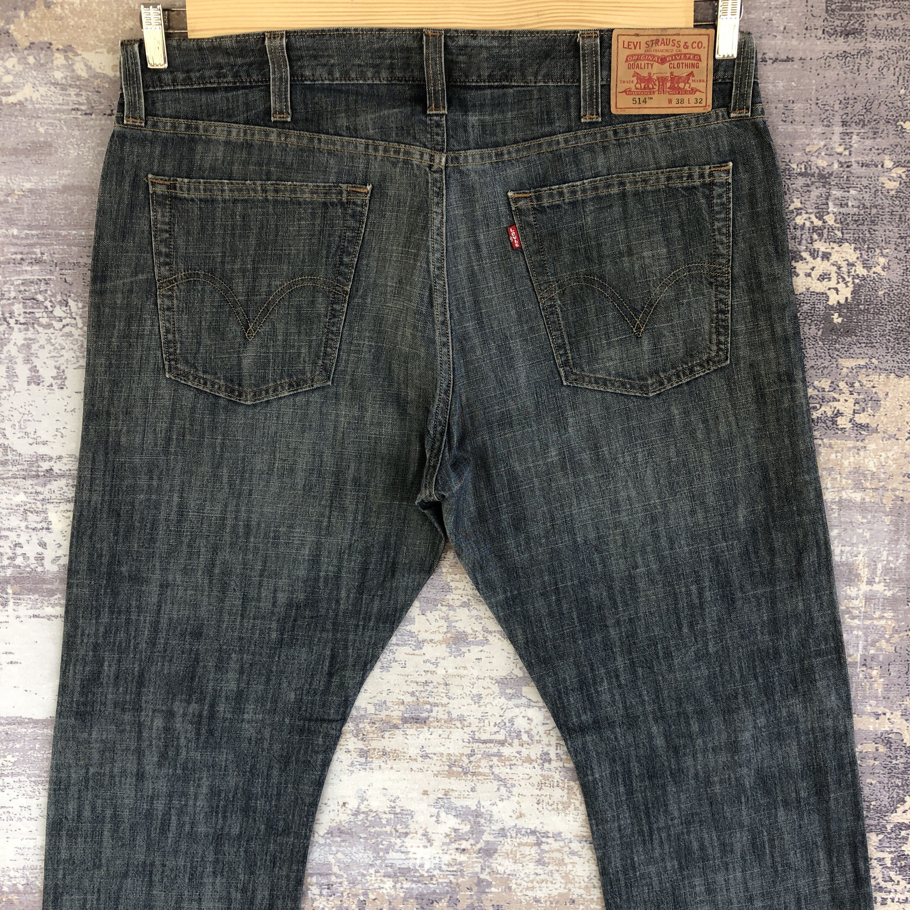 Levi's Vintage Y2K Levis 514 Dark Blue Jeans Levi's Tapered Denim Size US 40 / EU 56 - 4 Thumbnail