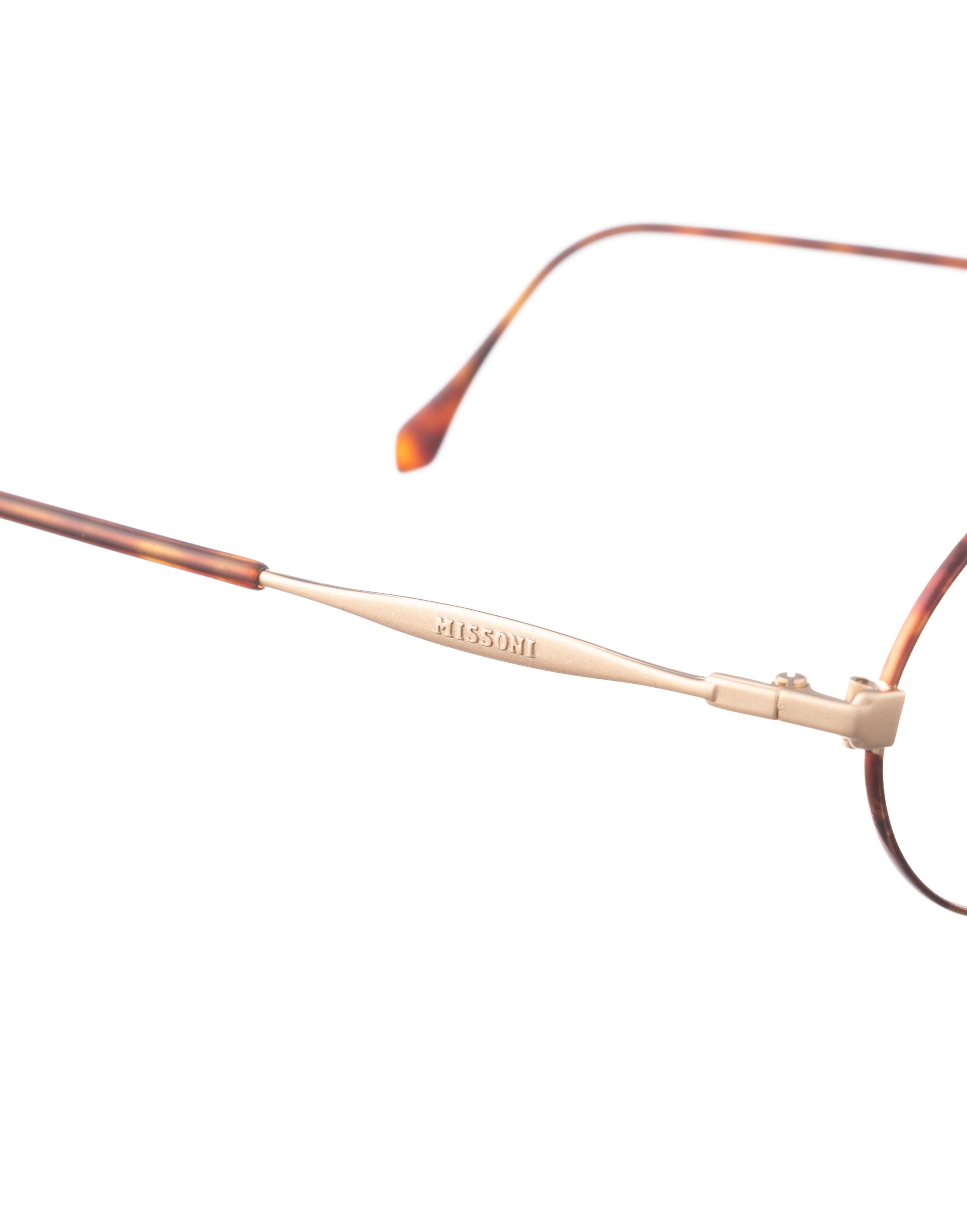 Missoni Missoni '90s Gold & Brown Round Glasses Size ONE SIZE - 3 Thumbnail