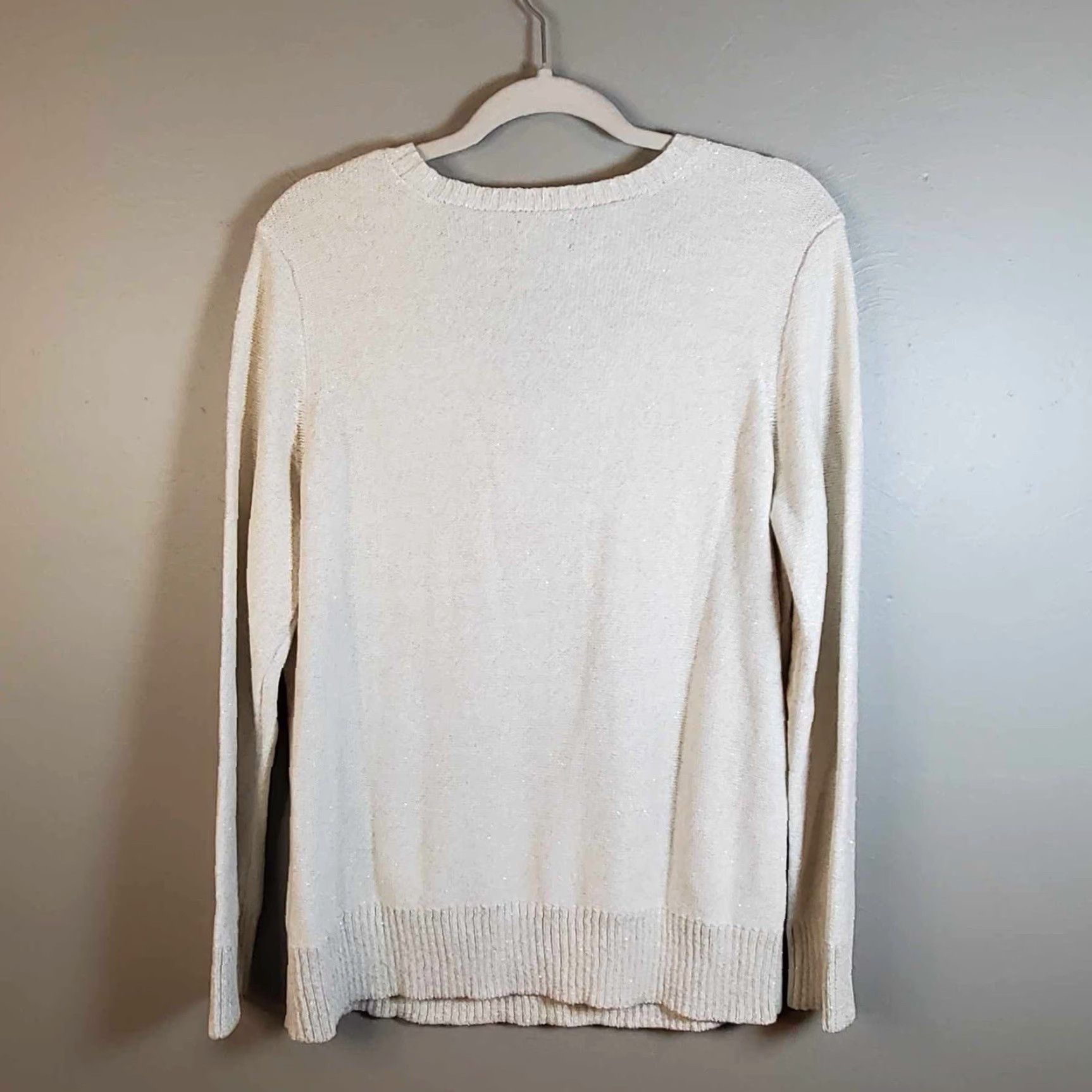 Chaps Chaps Sweater Womens NWT 1X Long Sleeve V-Neck White Cotton Blend Knit Pullover Casual Womens Classic 90s? Size XL / US 12-14 / IT 48-50 - 5 Thumbnail