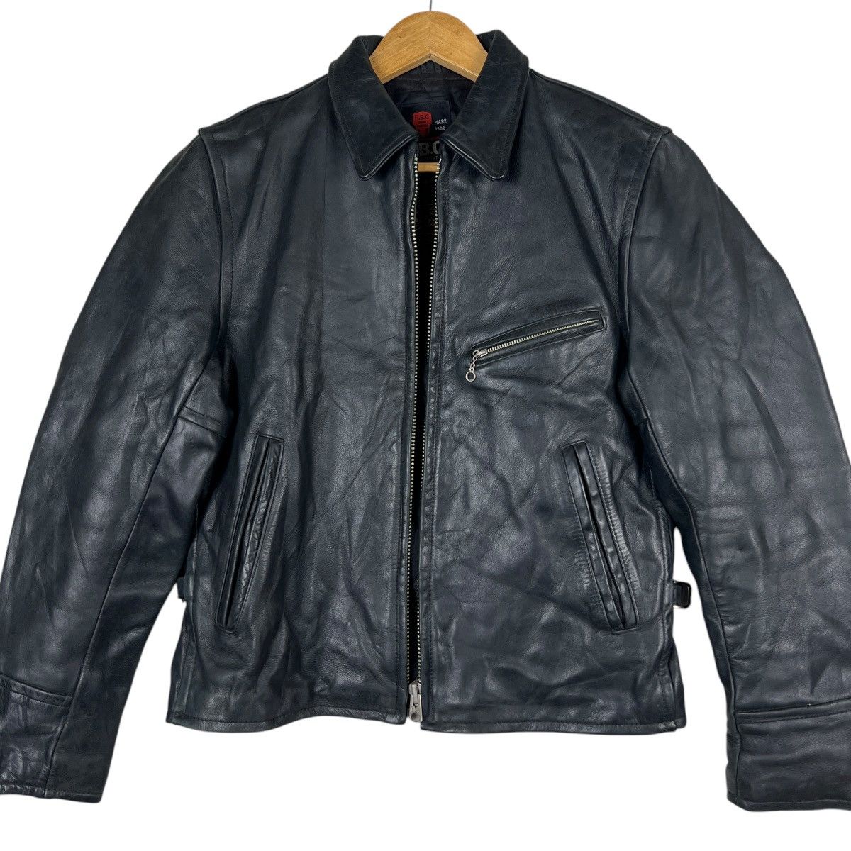 Genuine Leather 🔥 R.B.C LEGEND STEERHIDE REAL LEATHER CAFE RACER JACKET Size US S / EU 44-46 / 1 - 13 Thumbnail