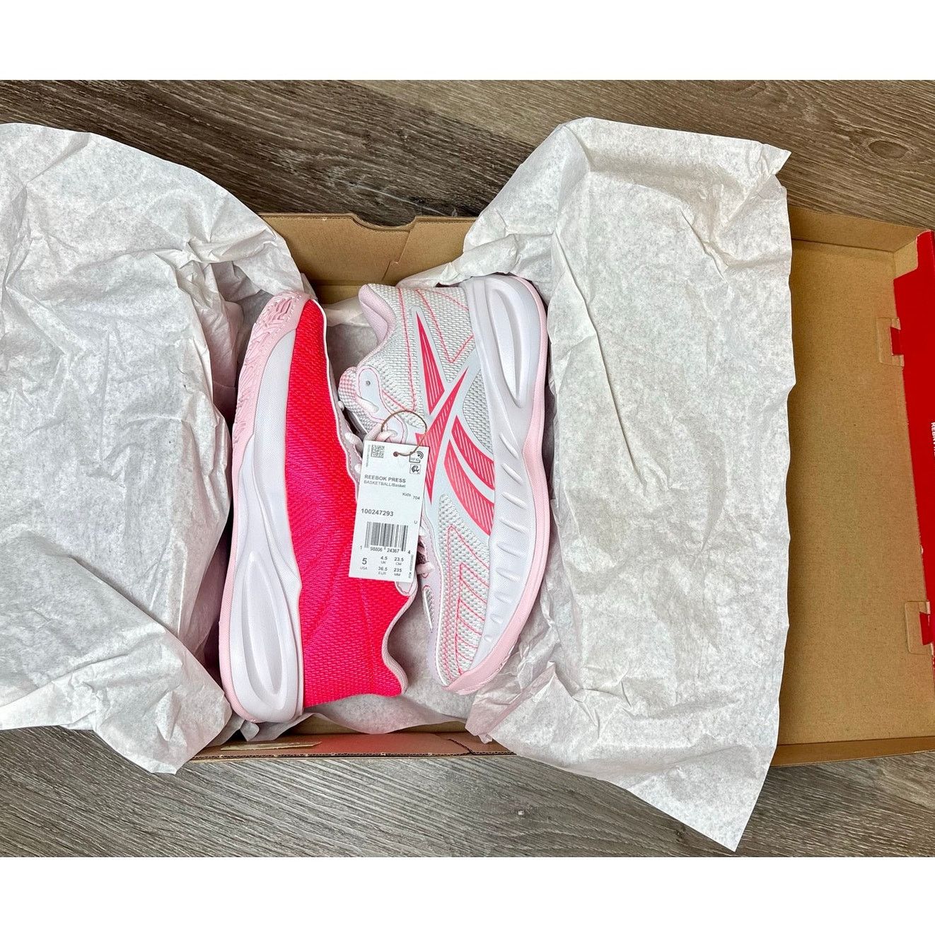 Reebok New with tag/box - 5Y - Reebok Press Shoes - Pink/White Size US 6.5 / IT 36.5 - 2 Thumbnail