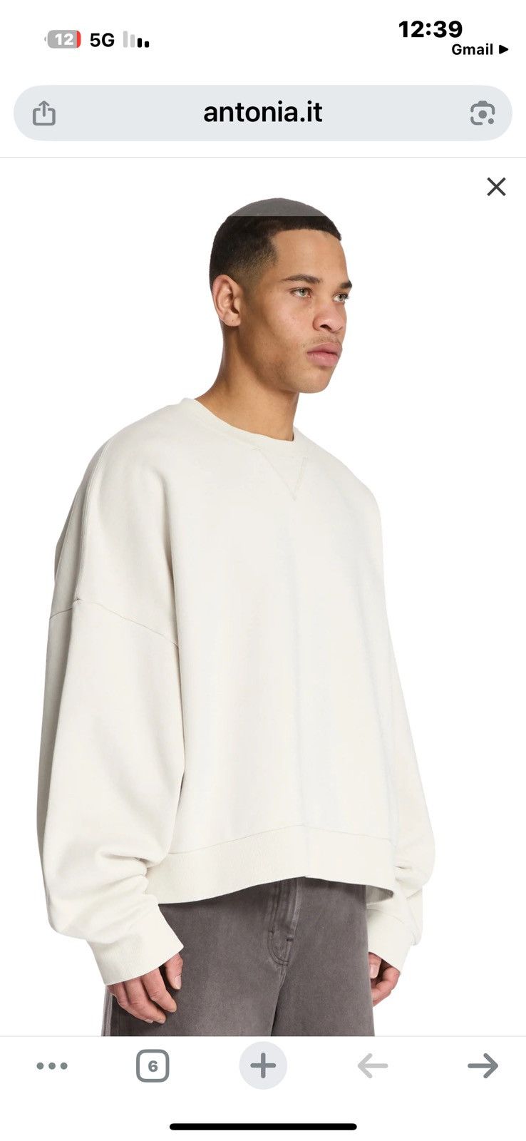 Entire Studios White Cotton Crewneck Sweatshirt Size US XL / EU 56 / 4 - 4 Thumbnail