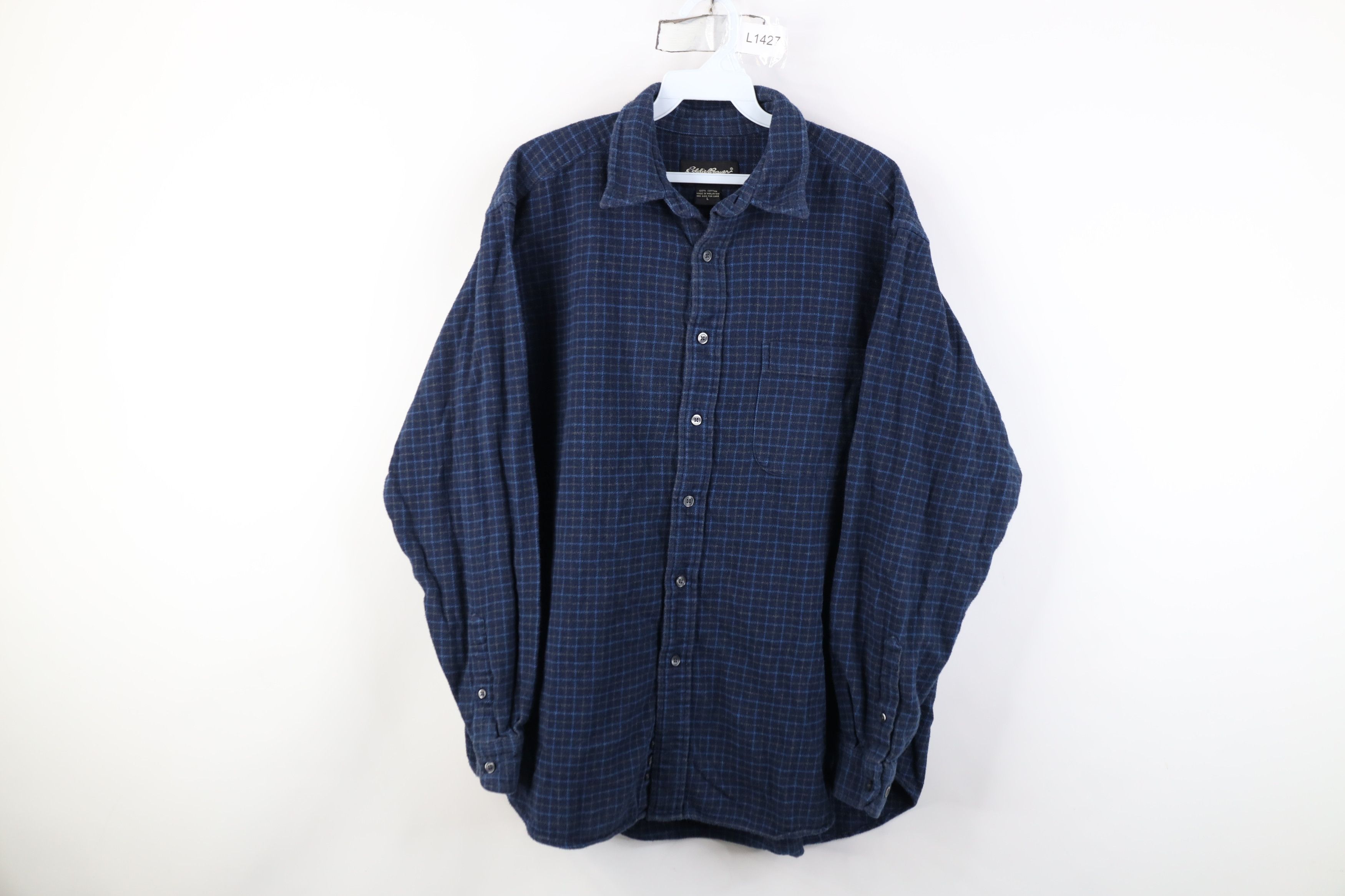 Eddie Bauer Vintage 90s Eddie Bauer Flannel Collared Button Shirt Plaid Size US L / EU 52-54 / 3 - 1 Thumbnail