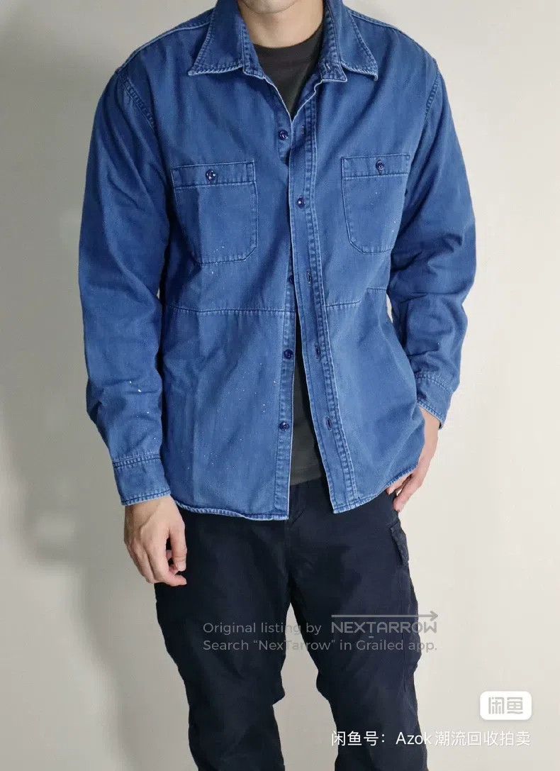 Neighborhood Neighborhood Indigo Dyed Shirt, Denim Shirt, Splashed and Size US L / EU 52-54 / 3 - 1 Thumbnail