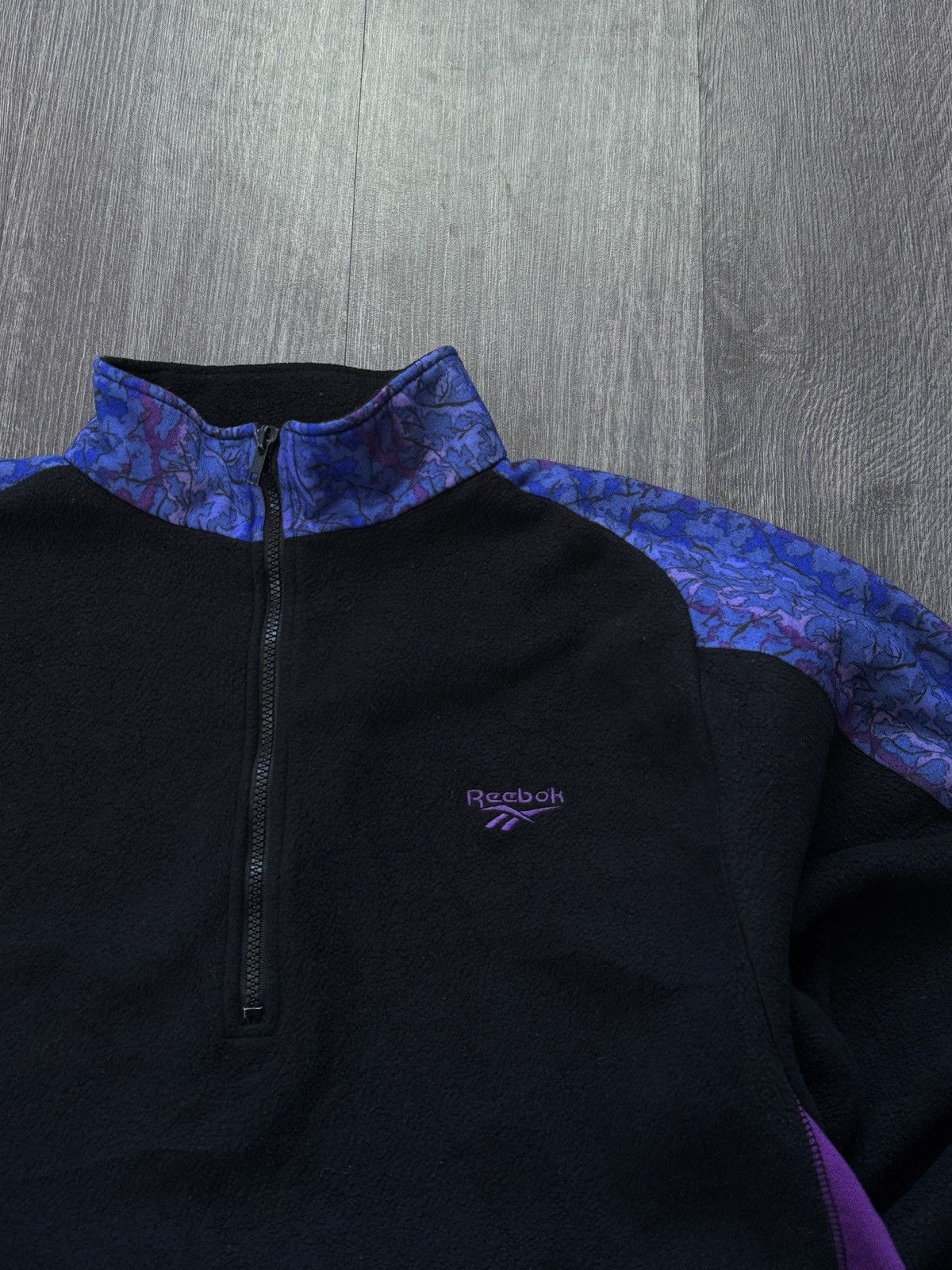 Reebok 90s Vintage Reebok 1/3 zip anorak fleece sweatshirt Size US L / EU 52-54 / 3 - 2 Thumbnail