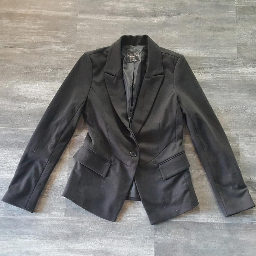 Designer Black Business BB. Dressy Blazer Long Sleeve Size S / US 4 / IT 40 - 1 Thumbnail