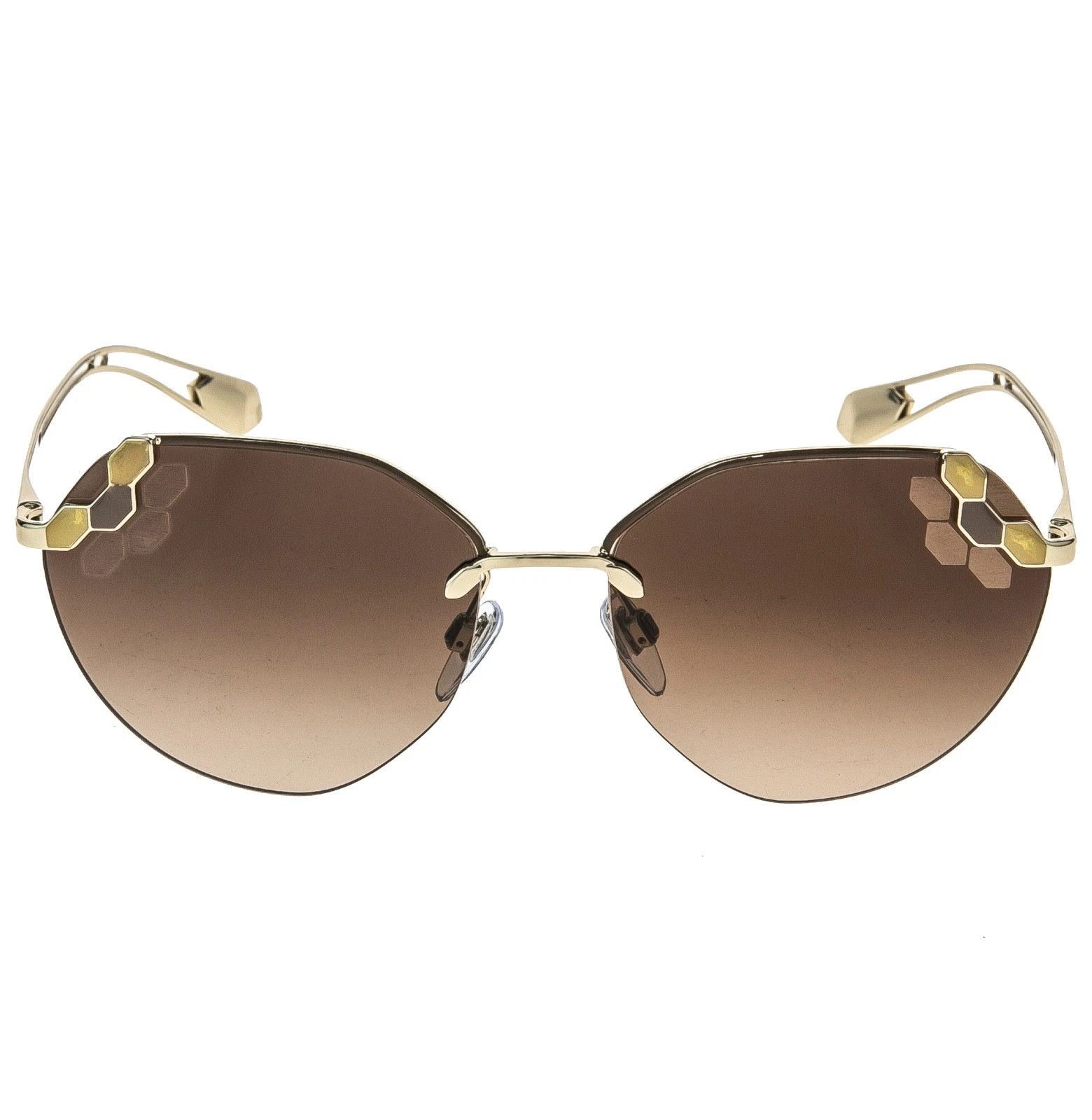 Bvlgari BVLGARI BV6099 SERPENTEYES Gold Brown Sunglass 6099 SERPENTI Size ONE SIZE - 5 Thumbnail