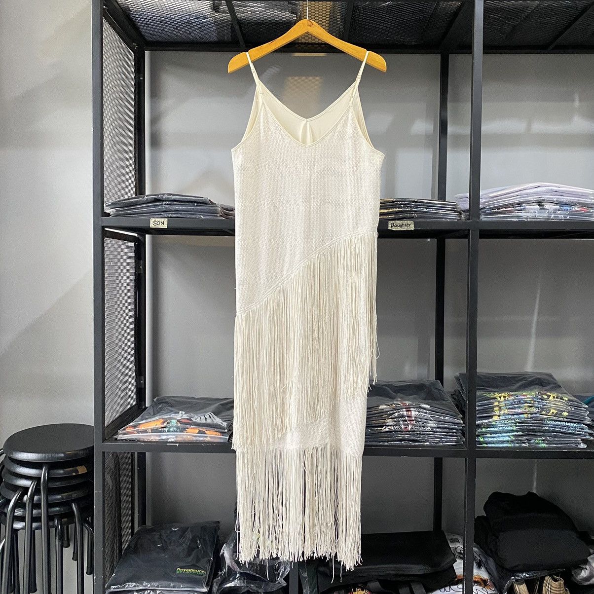 Other × Vintage Classic Boho Chic Sleeveless Fringe Midi Dress Size M / US 6-8 / IT 42-44 - 1 Thumbnail