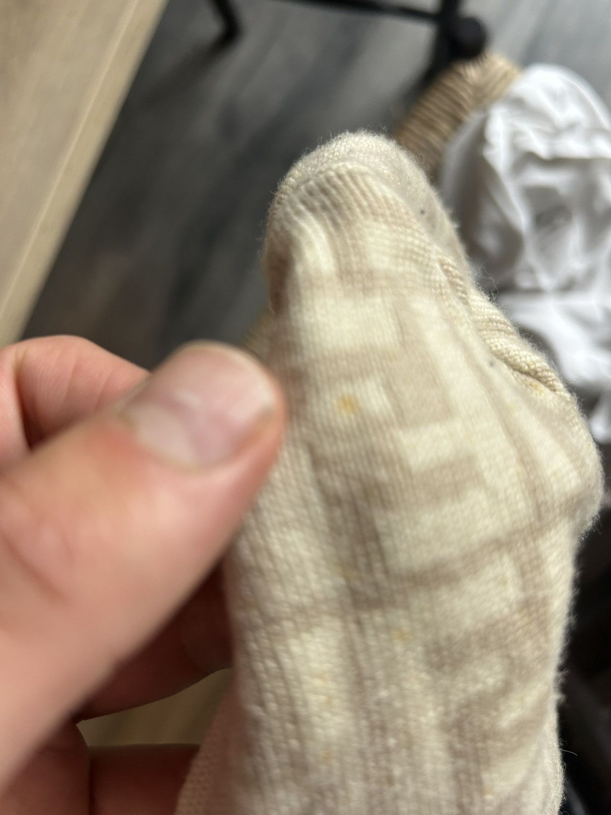 Fendi Zucca Logo Beanie in Beige Wool