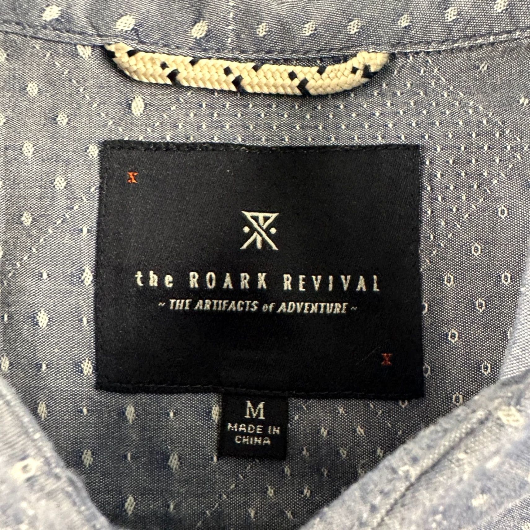 Roark The Roark Revival Shirt Mens M Short Sleeve Button Down Pocket Blue Polka Dot Cotton Size US M / EU 48-50 / 2 - 4 Thumbnail