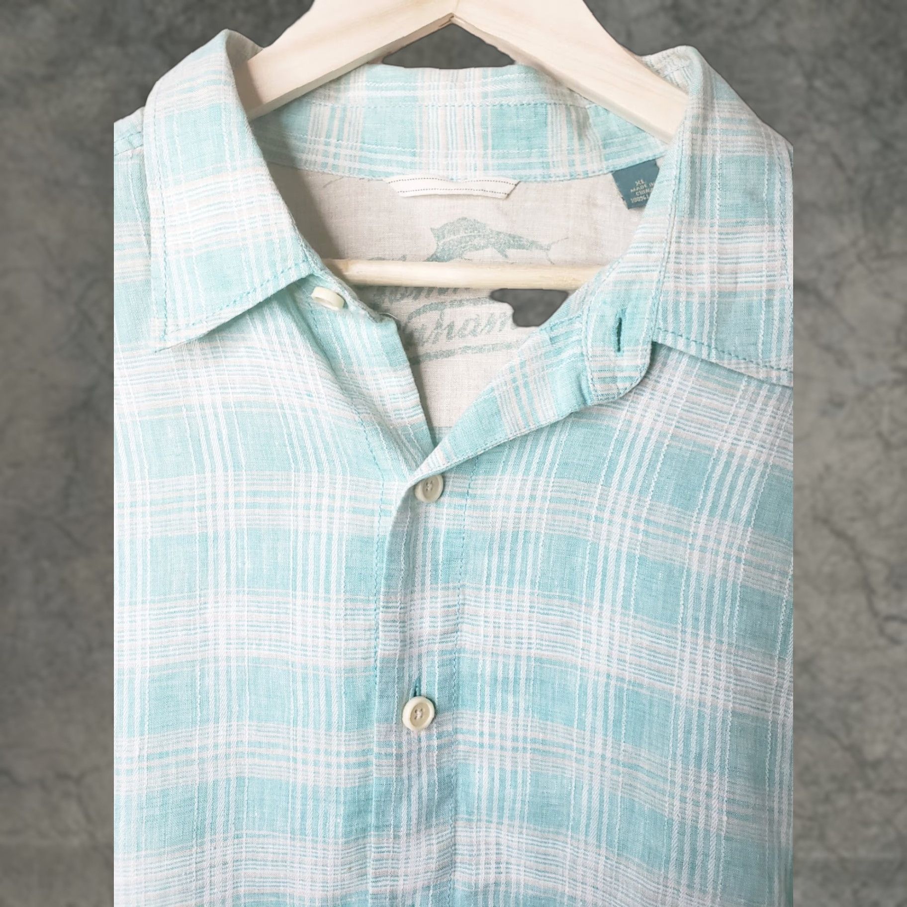 Tommy Bahama Tommy Bahama Relax Button Up Shirt XL Long Sleeve Green White Plaid 100% Linen Men’s Regular Button-Up Fashion Classic Casual Formal Size US XL / EU 56 / 4 - 1 Thumbnail
