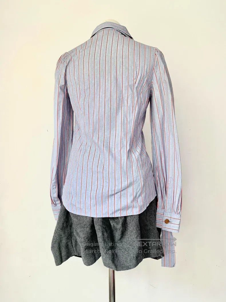 Vivienne Westwood Vivienne Westwood Blue Striped Shirt with Asymmetrical Cut Size M / US 6-8 / IT 42-44 - 5 Thumbnail